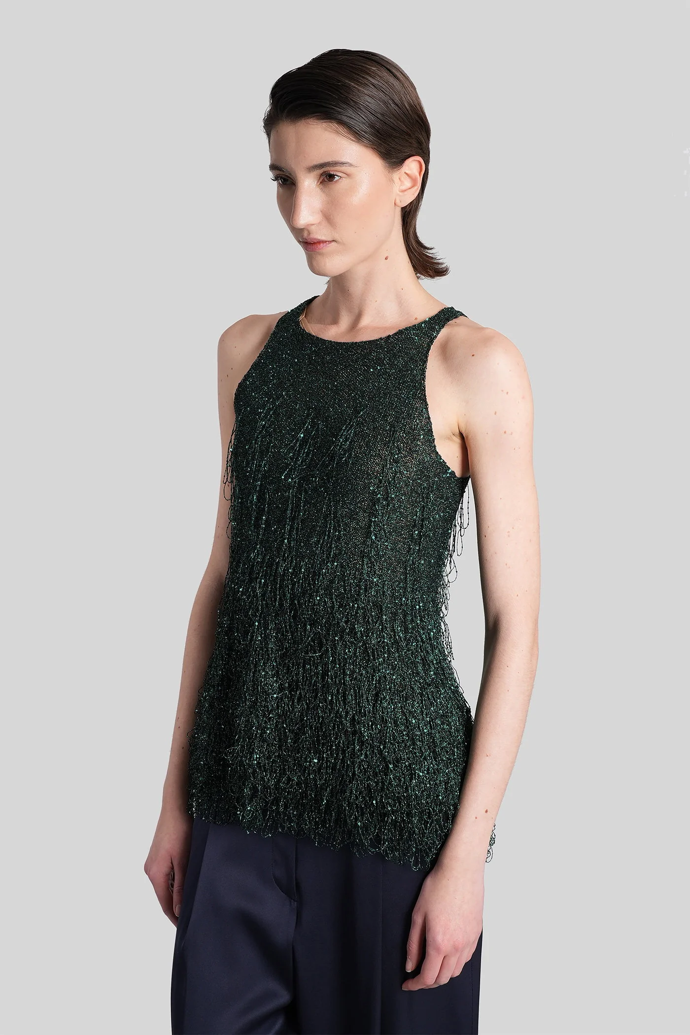 Topwear in green polyamide - Image 4