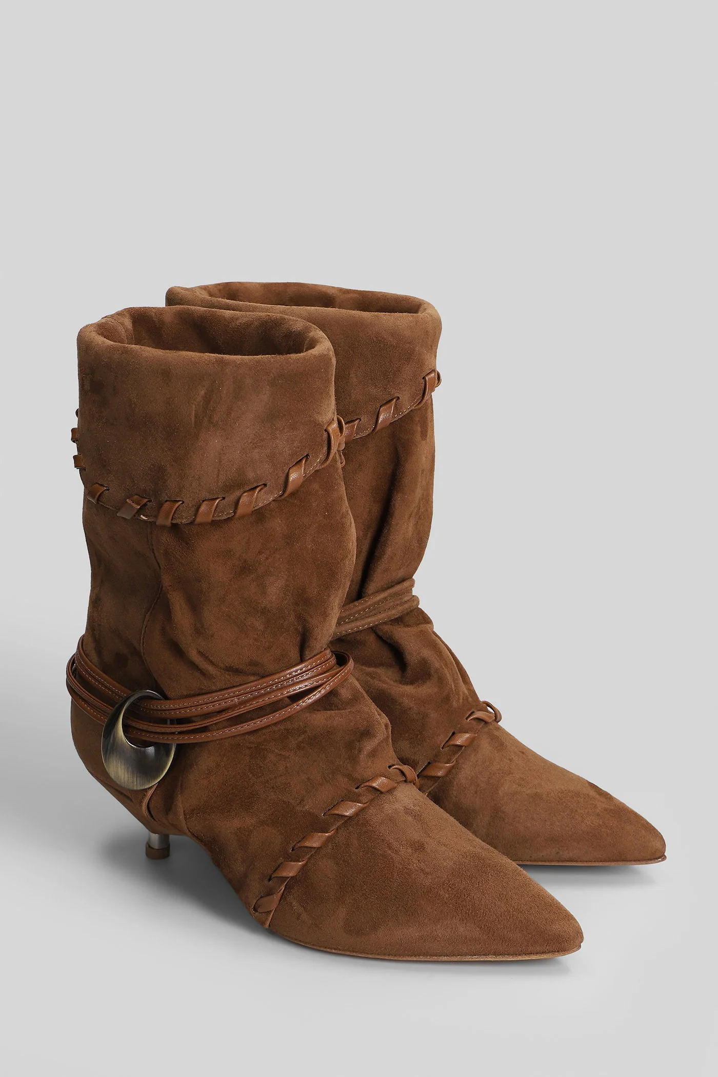 Ariel low heels Ankle boots in leather color suede - Image 2