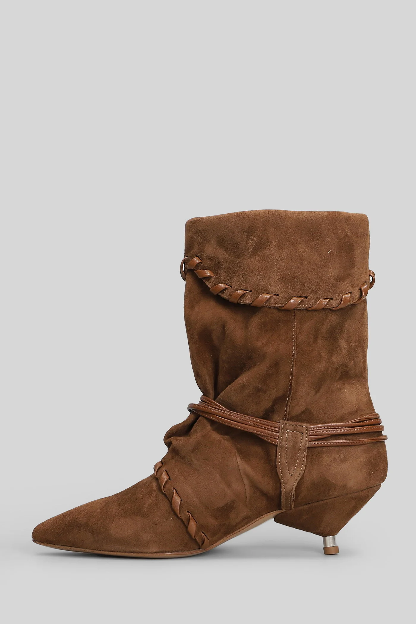 Ariel low heels Ankle boots in leather color suede - Image 3