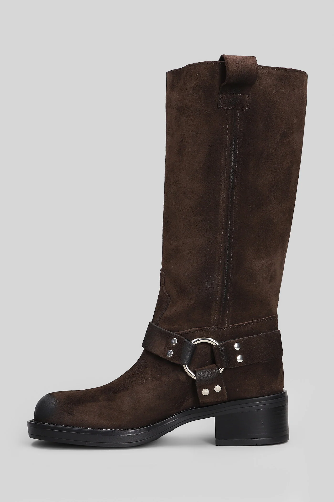Blackpool low heels boots in dark brown suede - Image 3