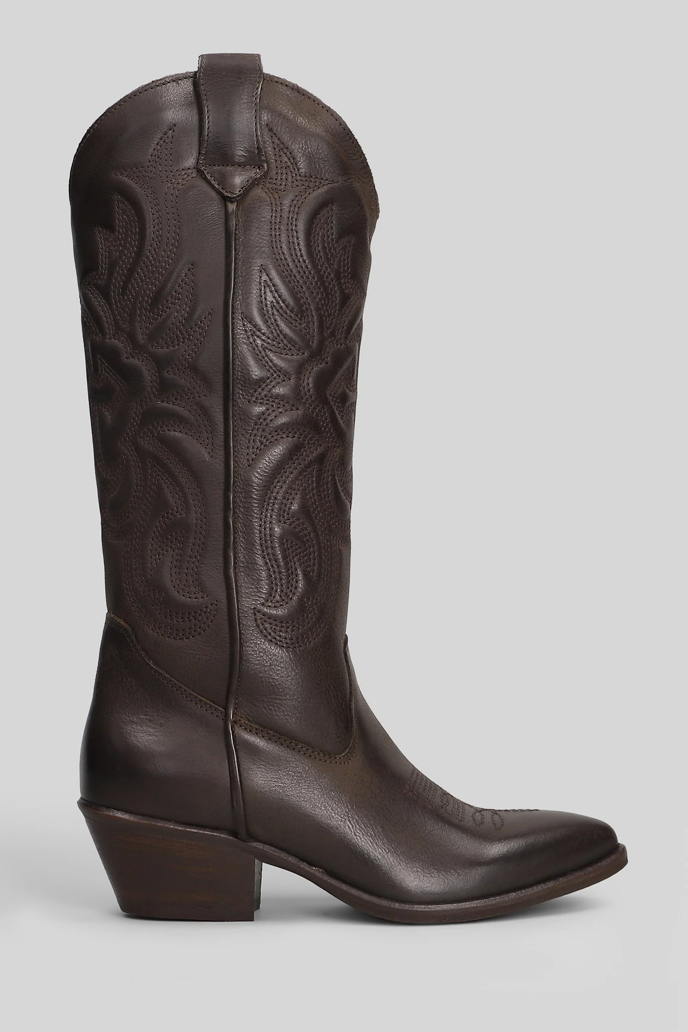 California texan boots in dark brown leather