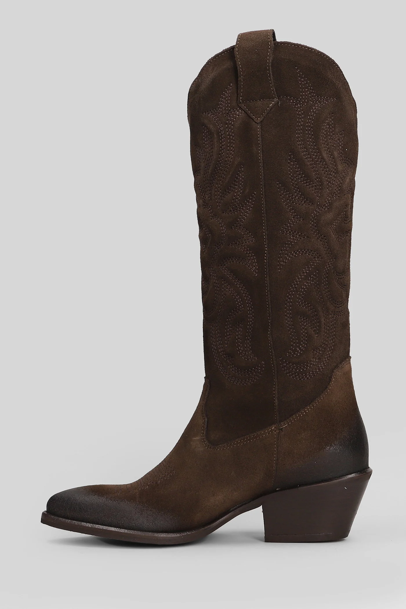 California texan boots in dark brown suede - Image 3
