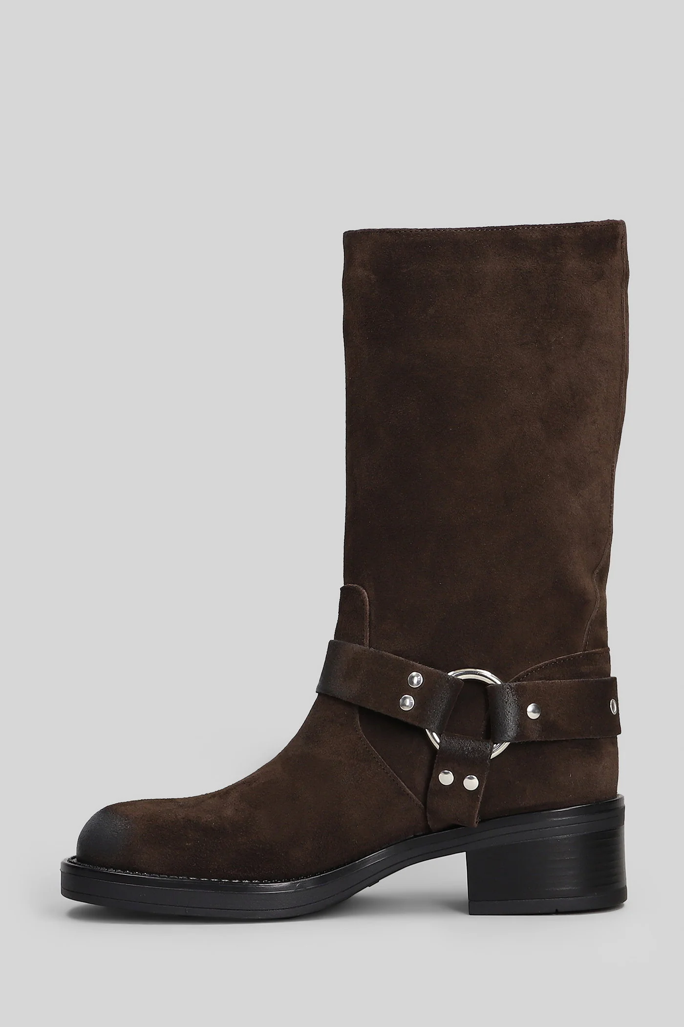 Chester low heels boots in dark brown suede - Image 3