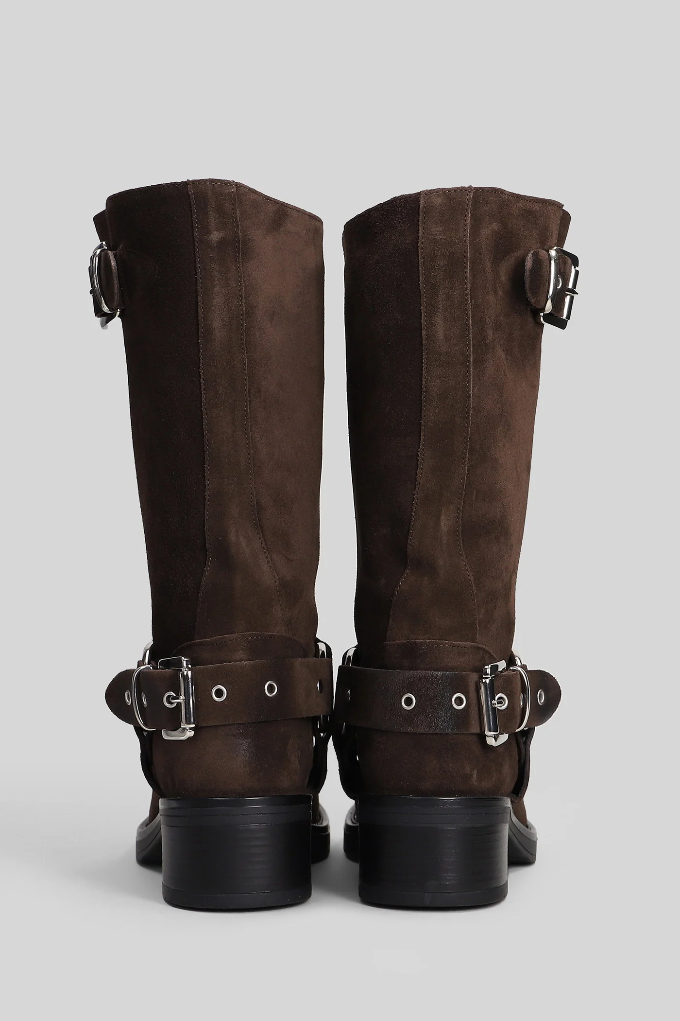 Chester low heels boots in dark brown suede - Image 4