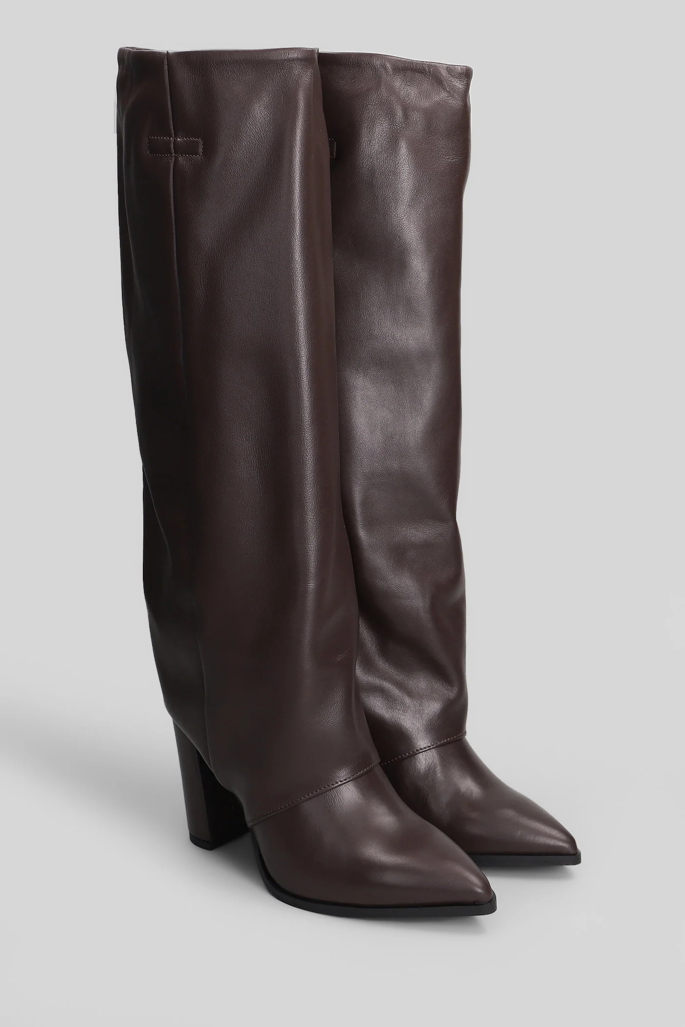 Dixi High heels boots in dark brown leather - Image 2