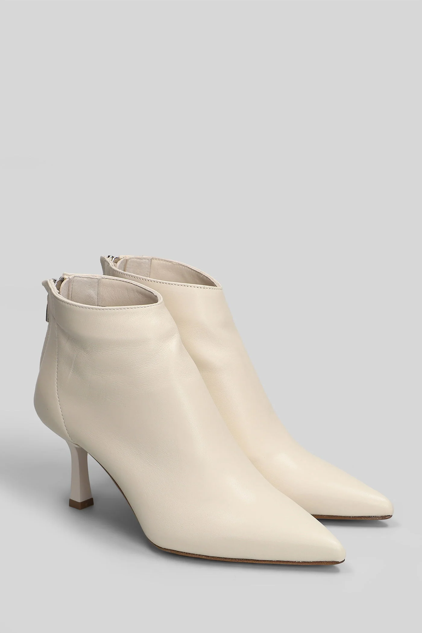 Elise High heels Ankle boots in beige leather - Image 2