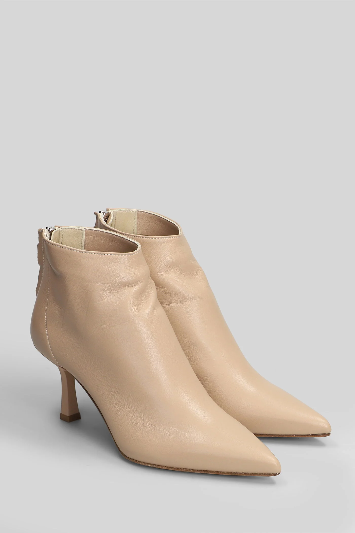 Elise High heels Ankle boots in taupe leather - Image 2