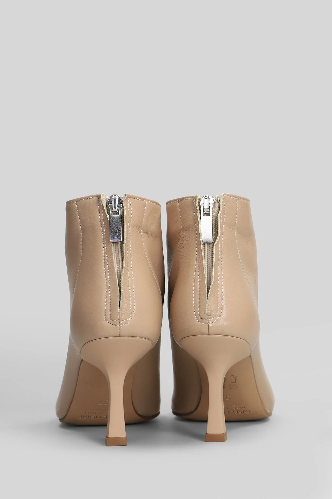 Elise High heels Ankle boots in taupe leather - Image 4