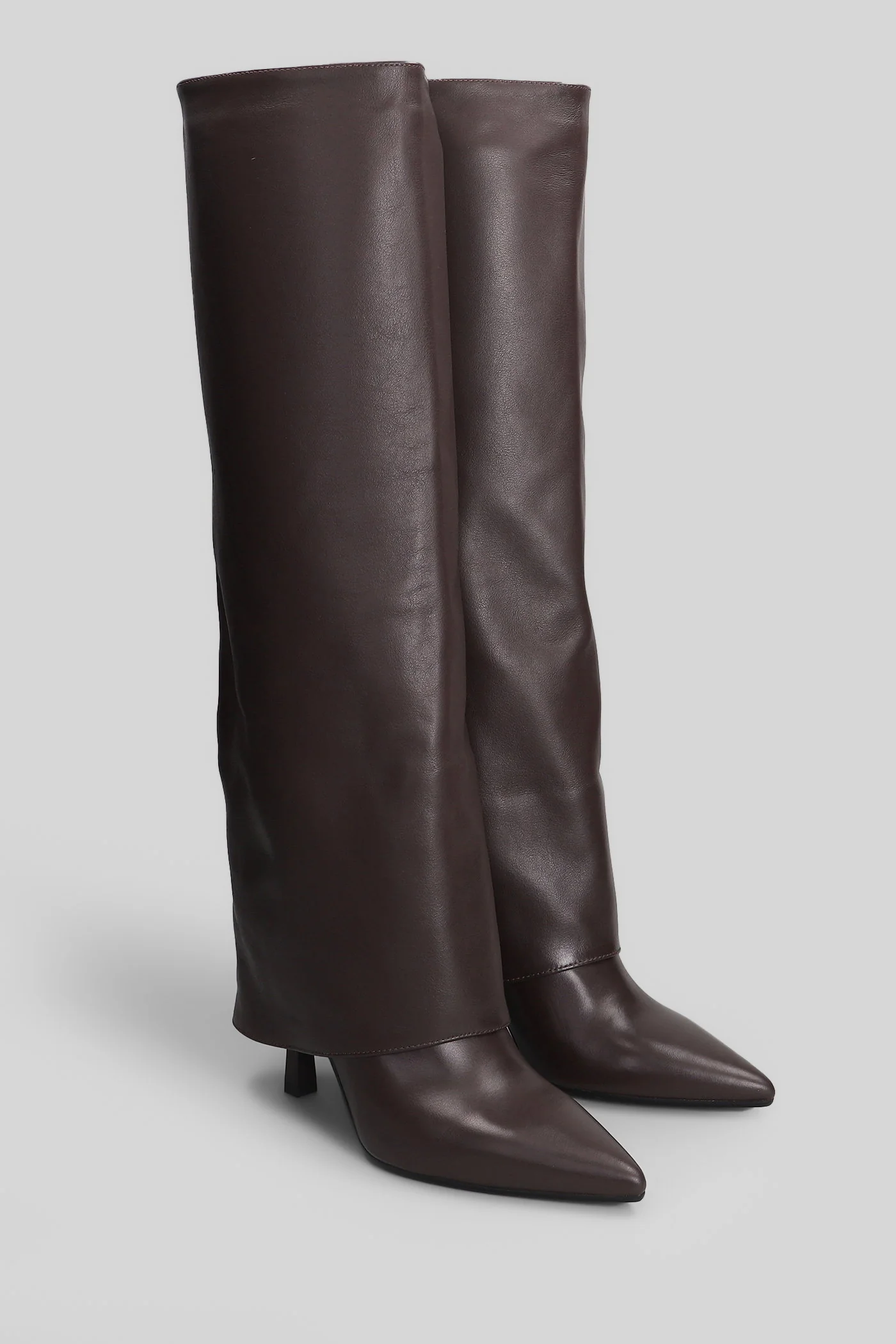 Emily High heels boots in dark brown leather - Image 12