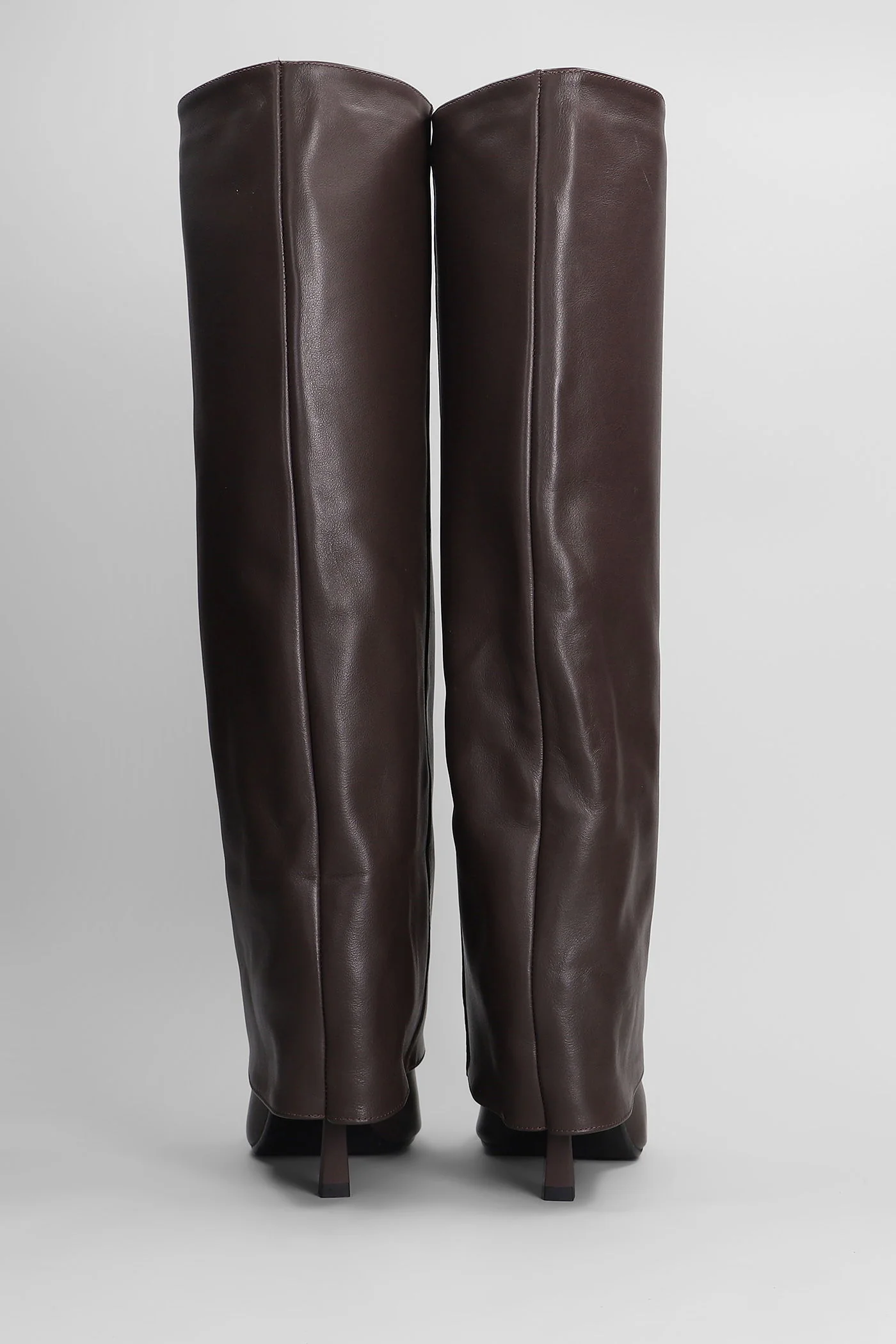Emily High heels boots in dark brown leather - Image 4