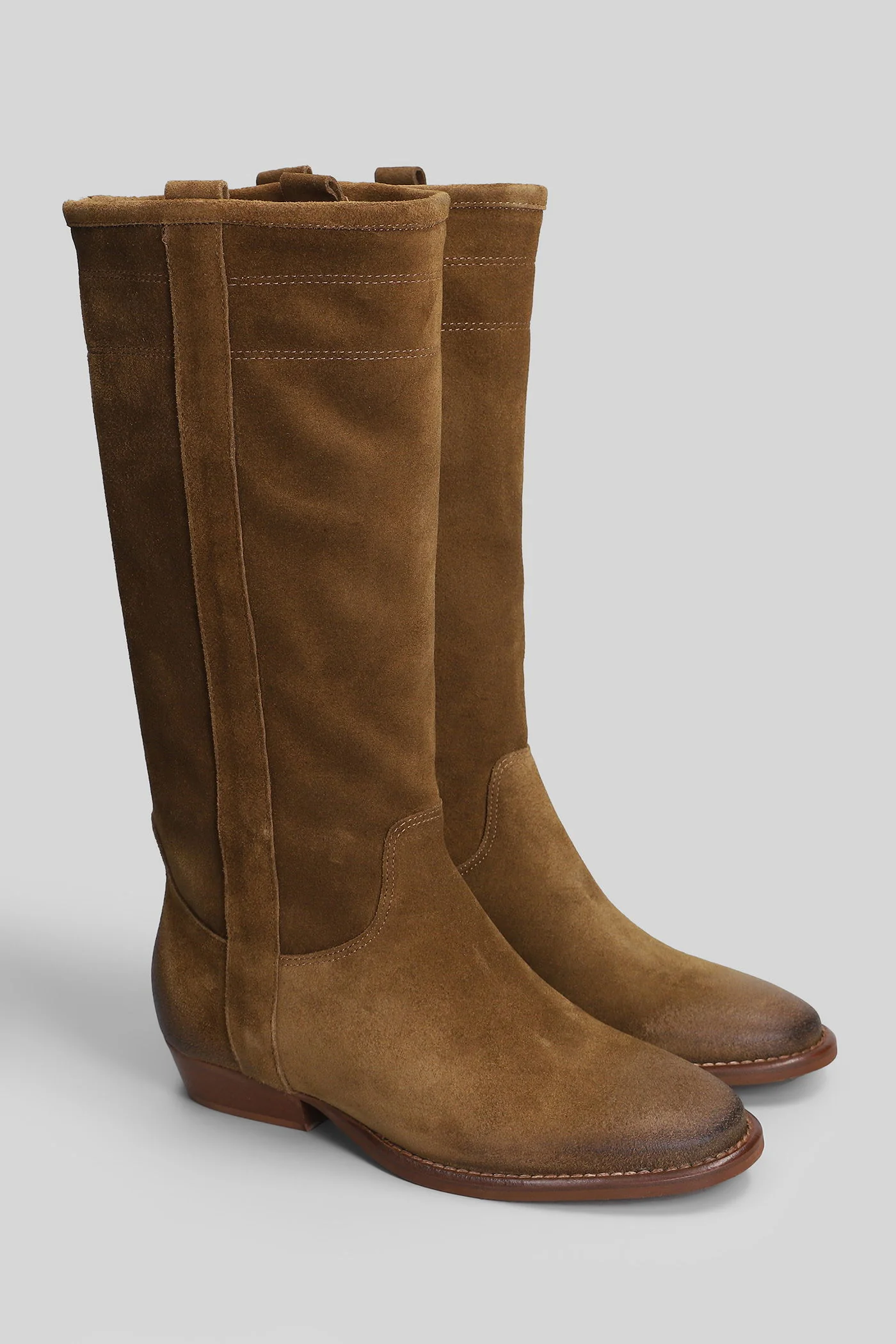Gabon texan boots in brown suede - Image 2