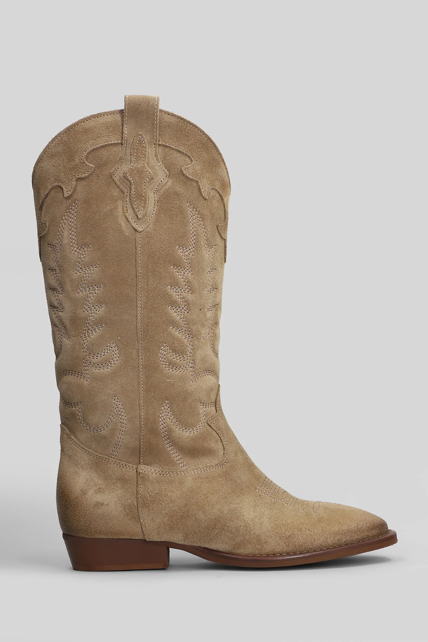 Guatemala texan boots in beige suede