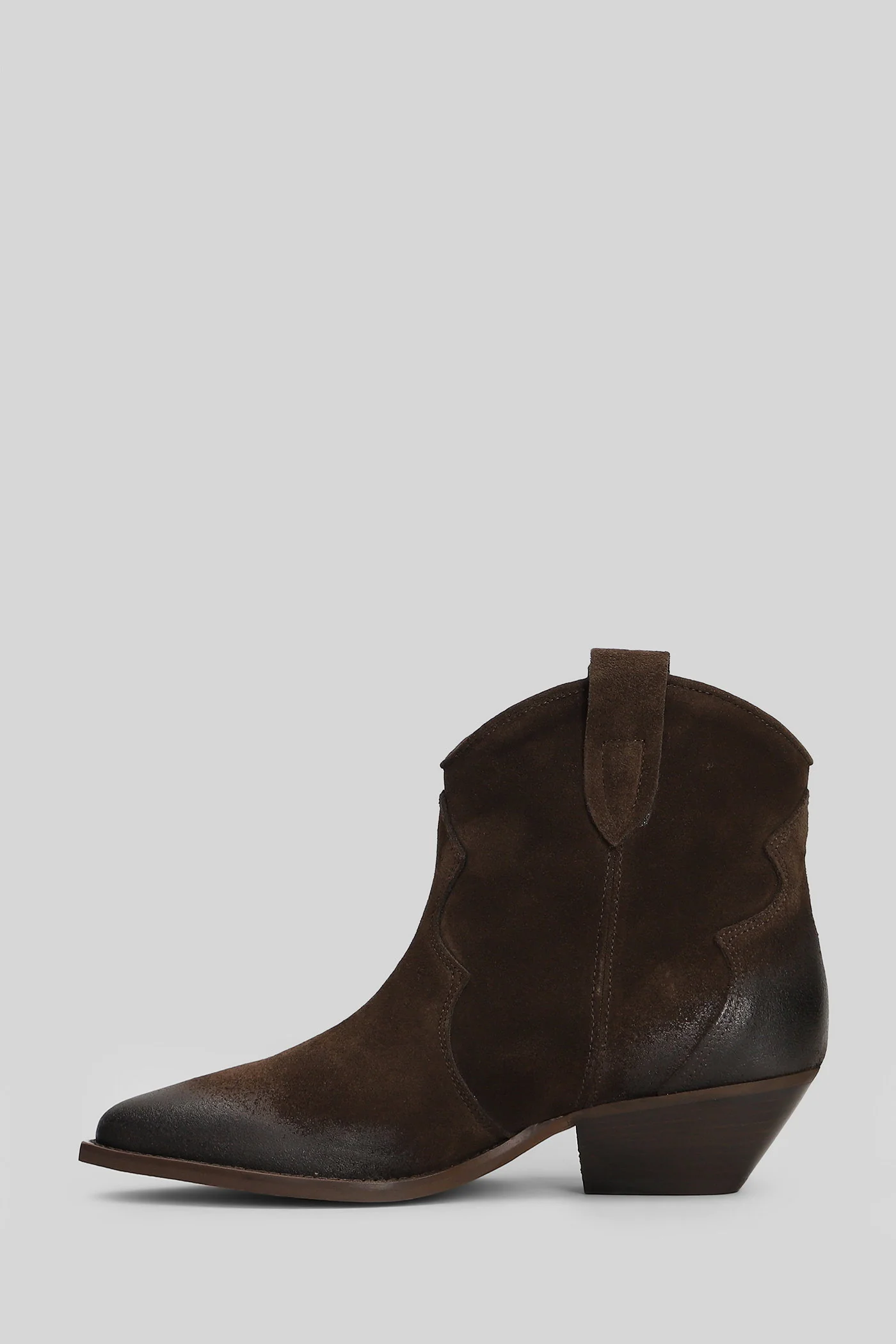 Jade texan Ankle boots in dark brown suede - Image 3