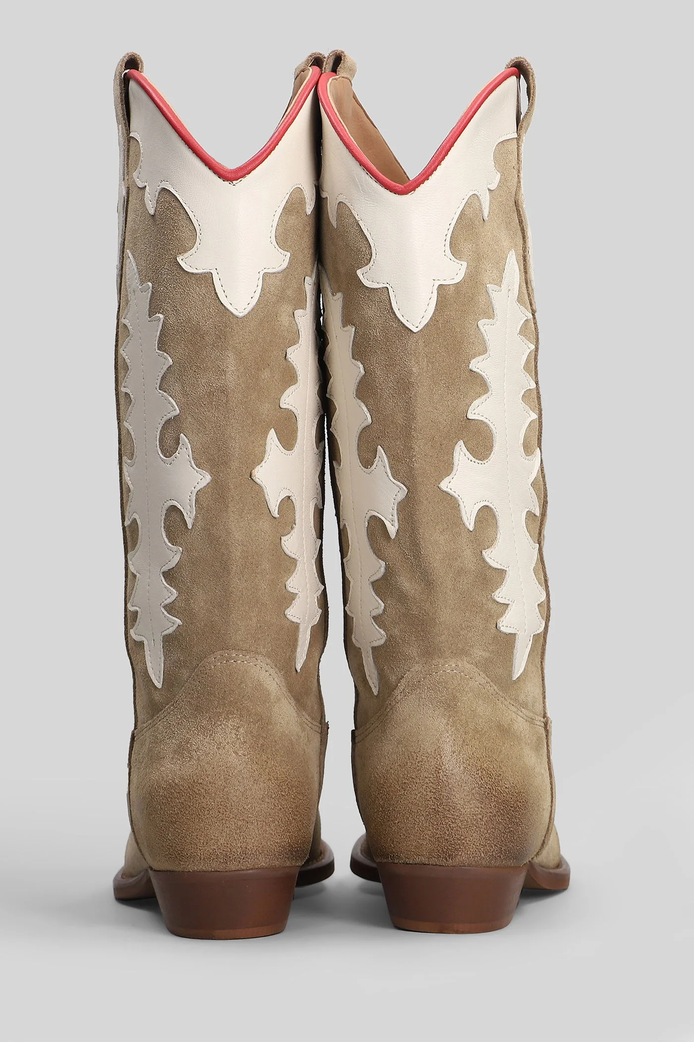 Kansas texan boots in beige suede - Image 4
