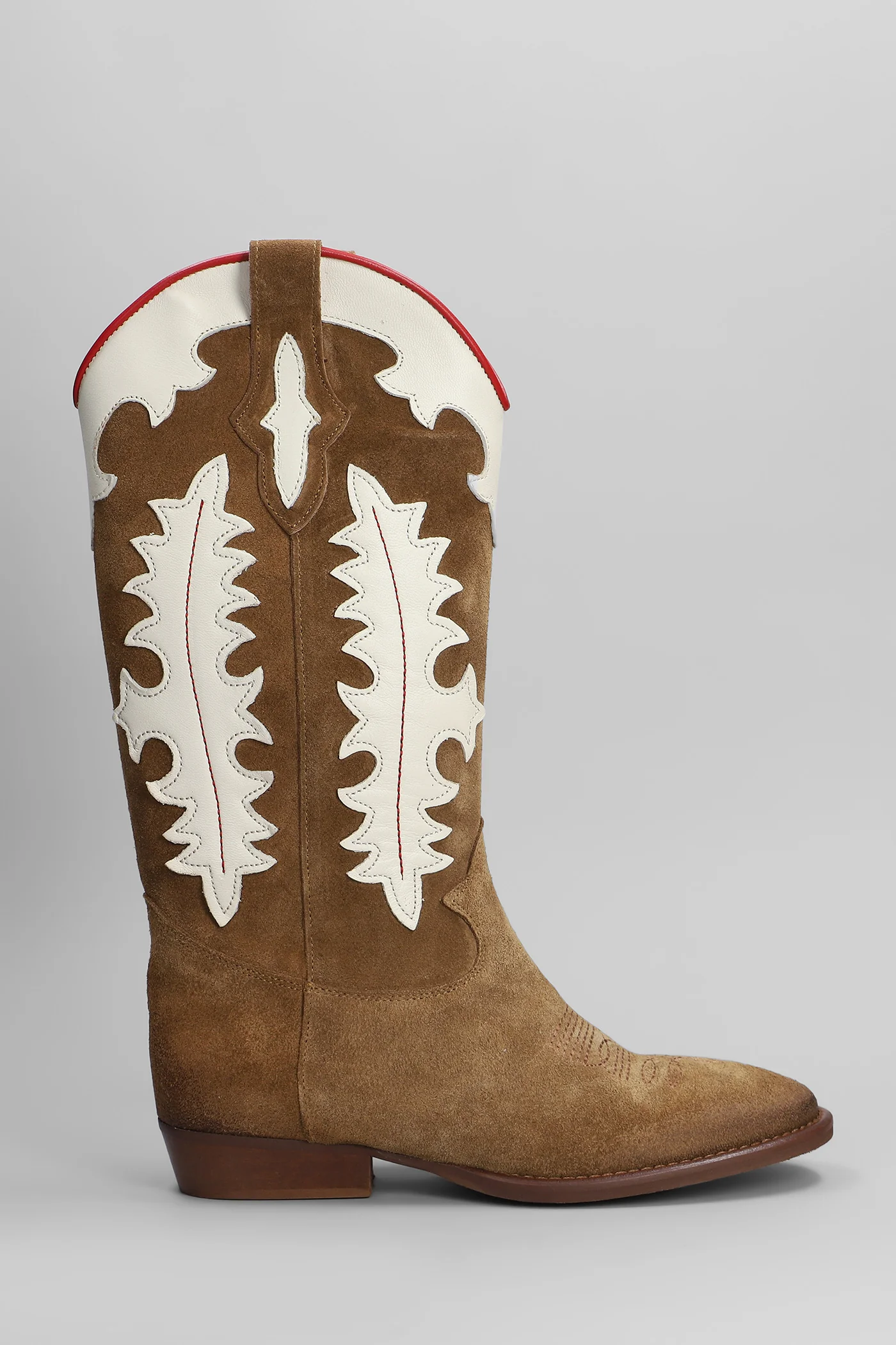 Kansas texan boots in brown suede
