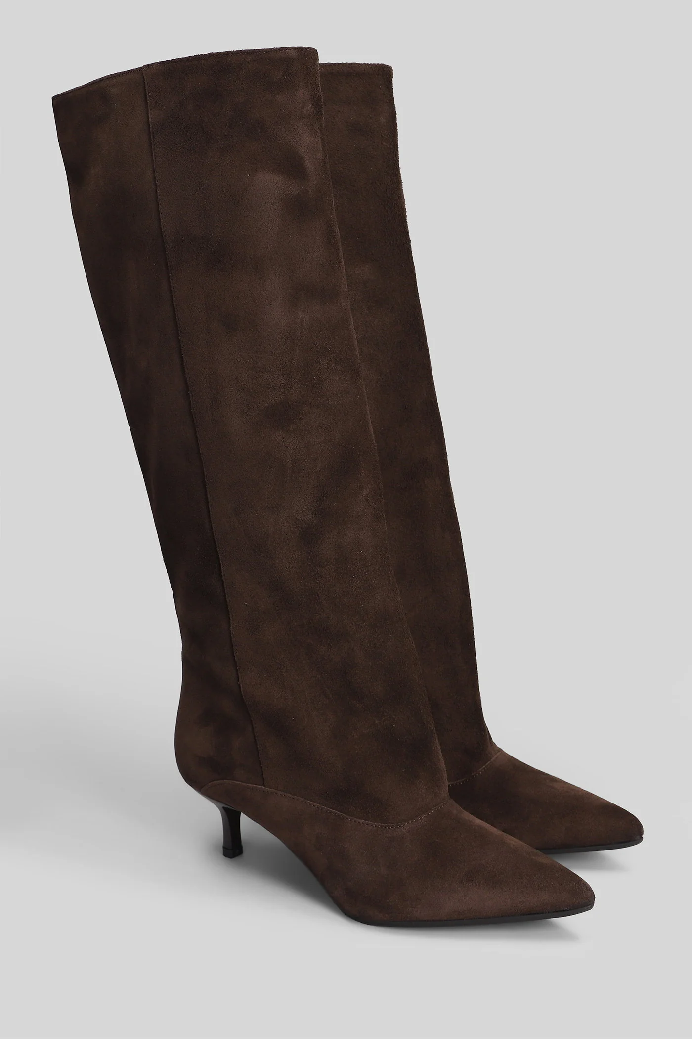 Lory low heels boots in dark brown suede - Image 2