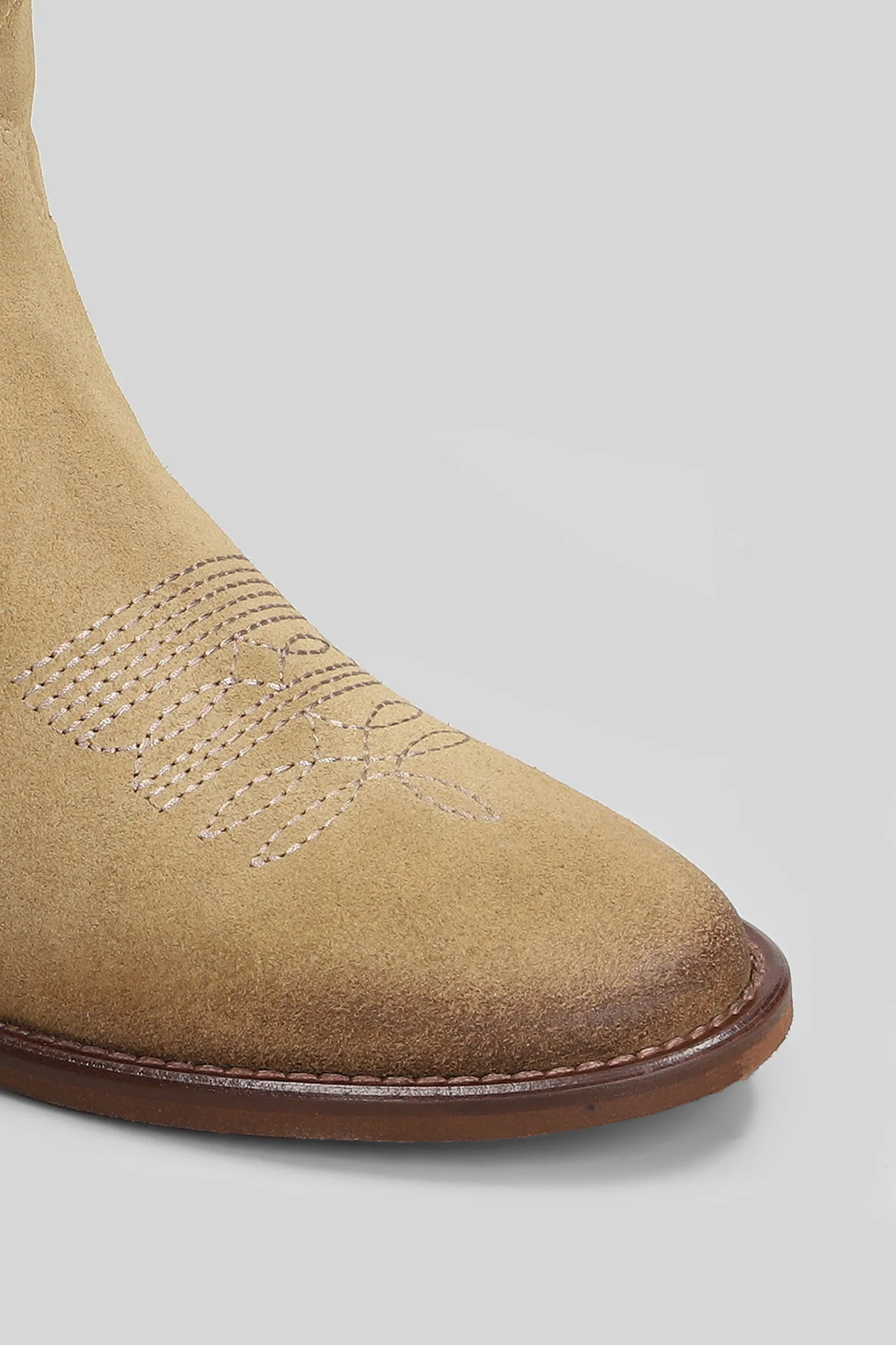 Malawi texan Ankle boots in beige suede - Image 5
