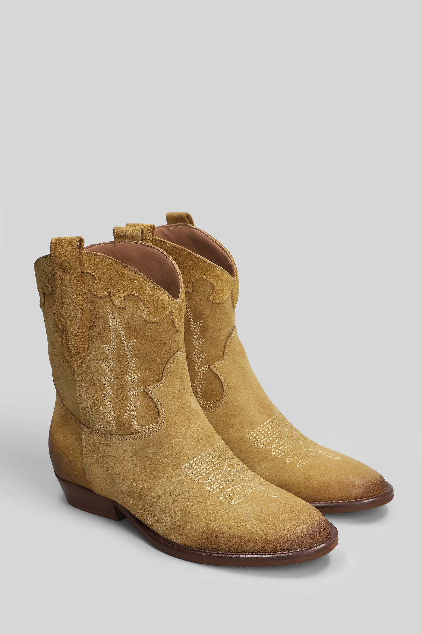 Malawi texan Ankle boots in Camel suede - Image 2