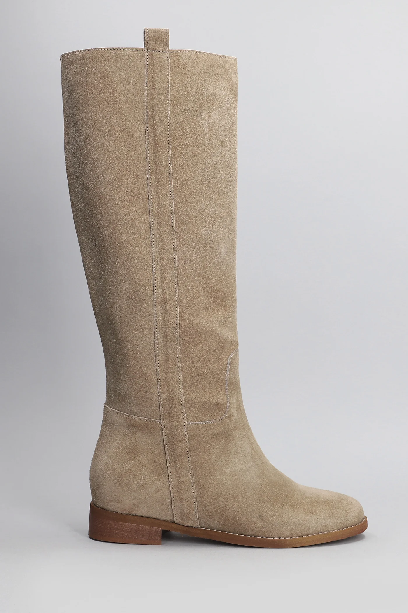 Masha in taupe suede