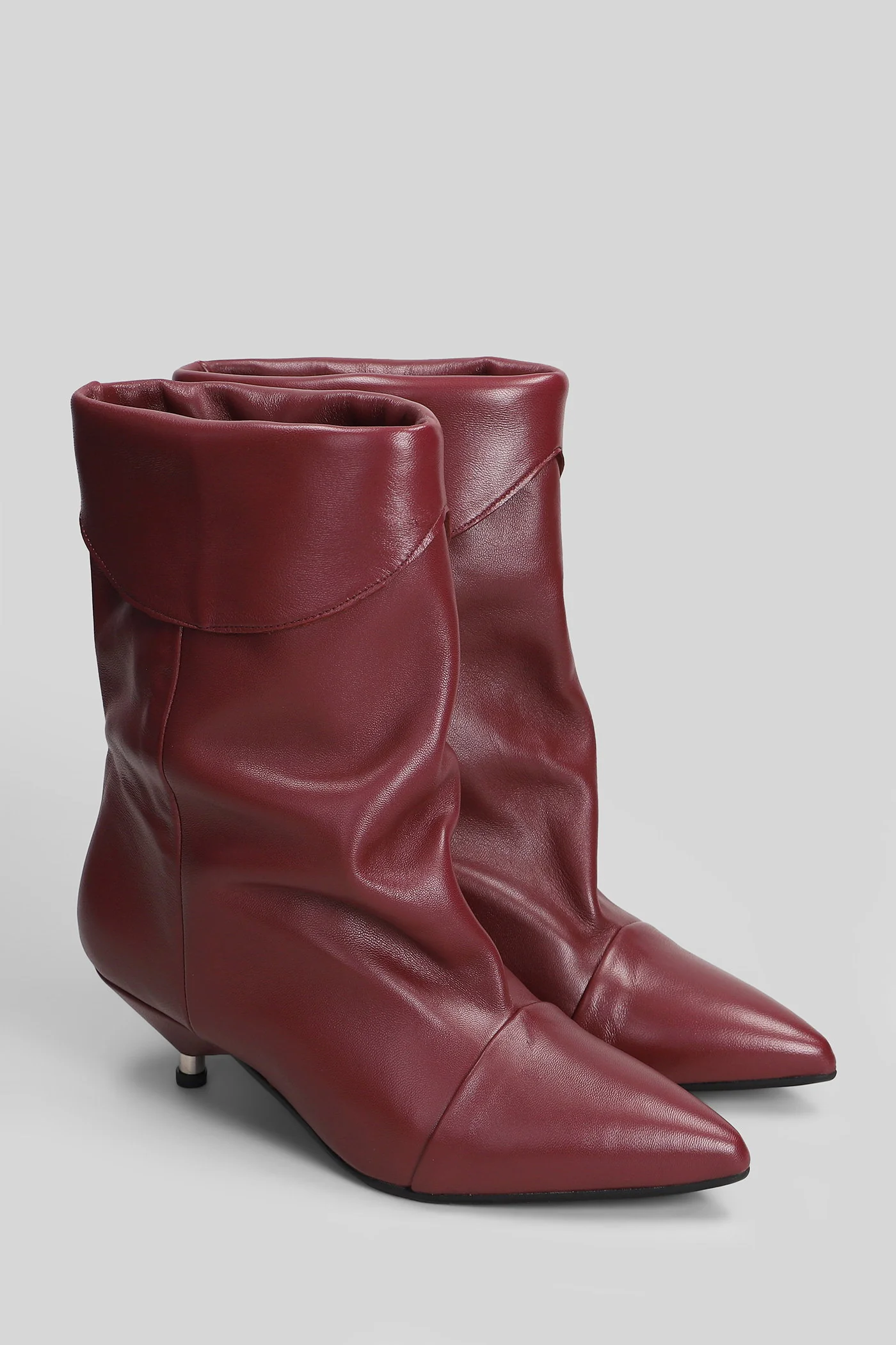 Miriam low heels Ankle boots in bordeaux leather - Image 2