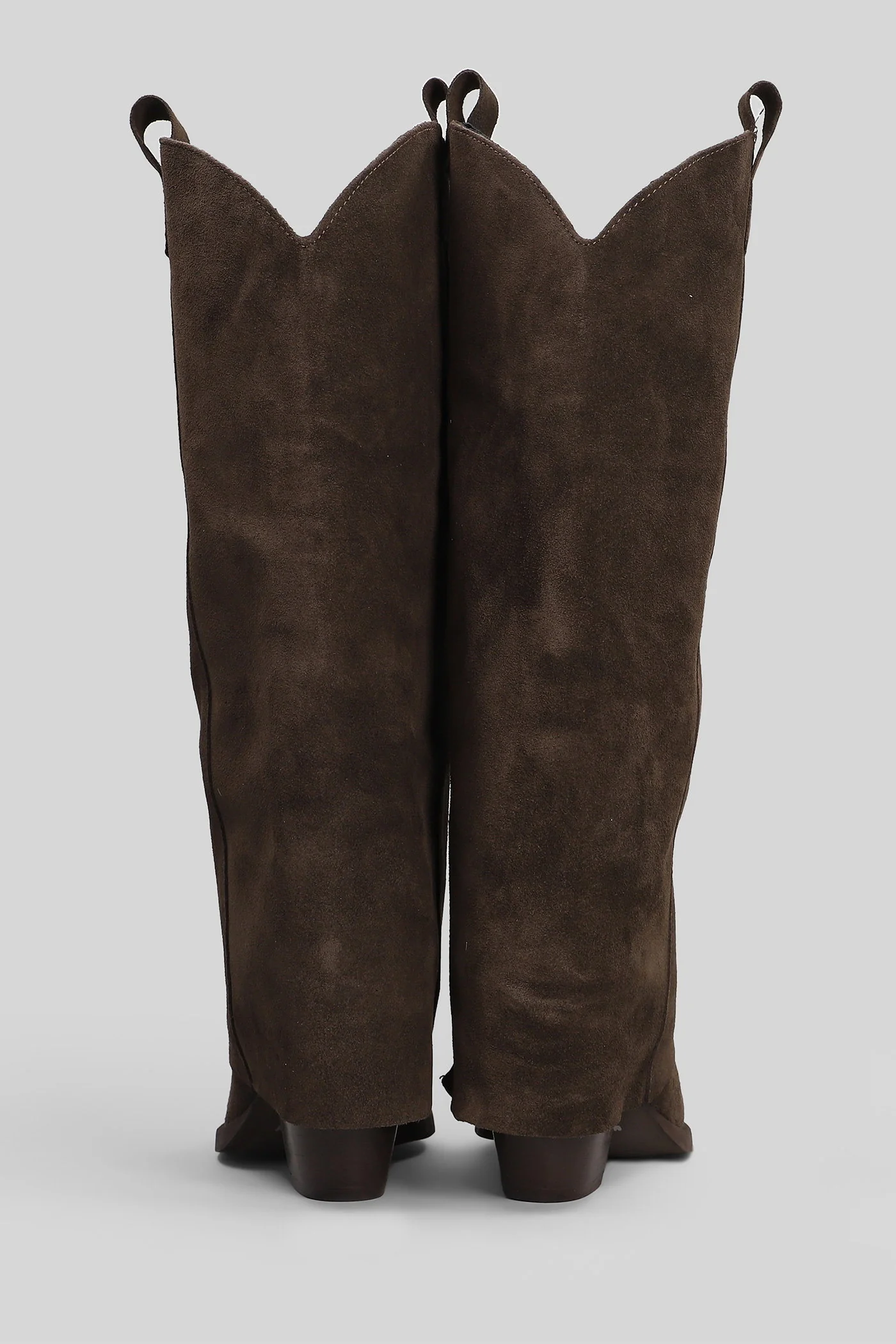 Natasha texan boots in dark brown suede - Image 4