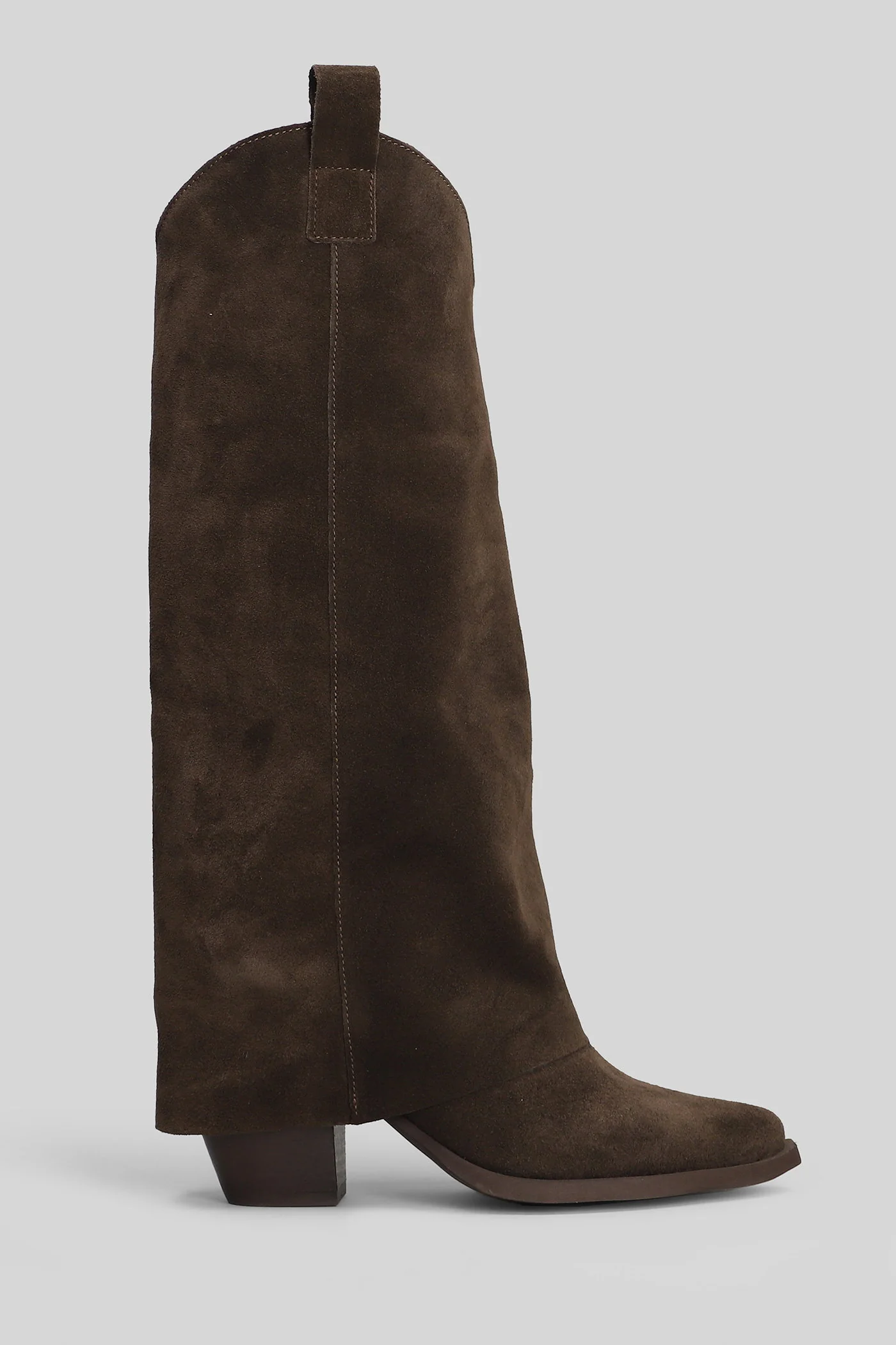 Natasha texan boots in dark brown suede - Image 6