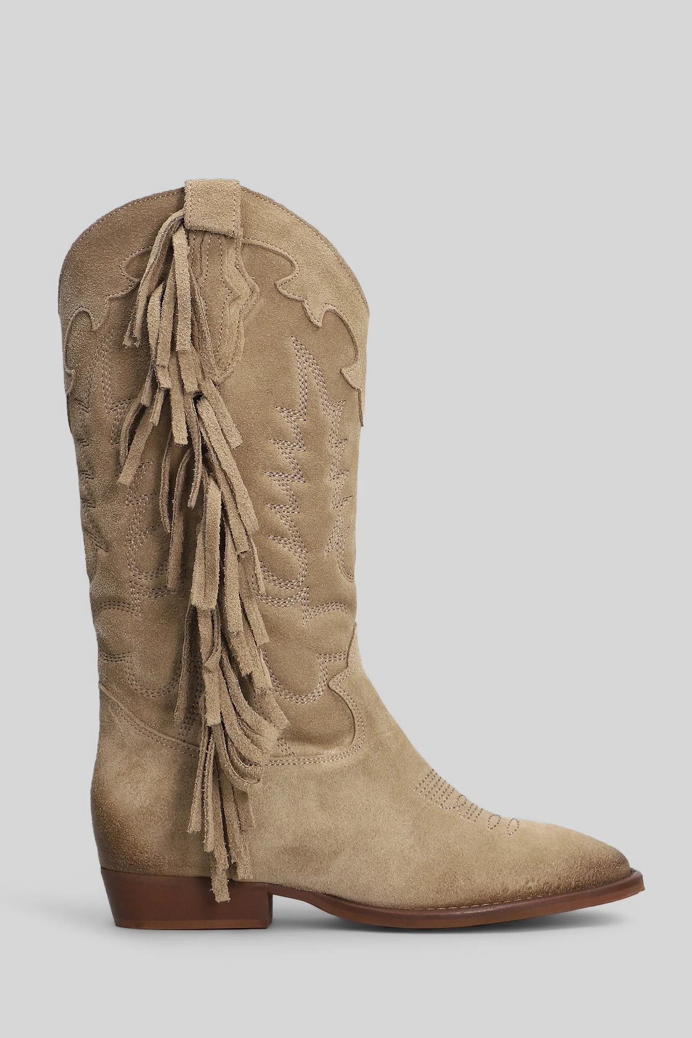 Oklahoma texan boots in beige suede