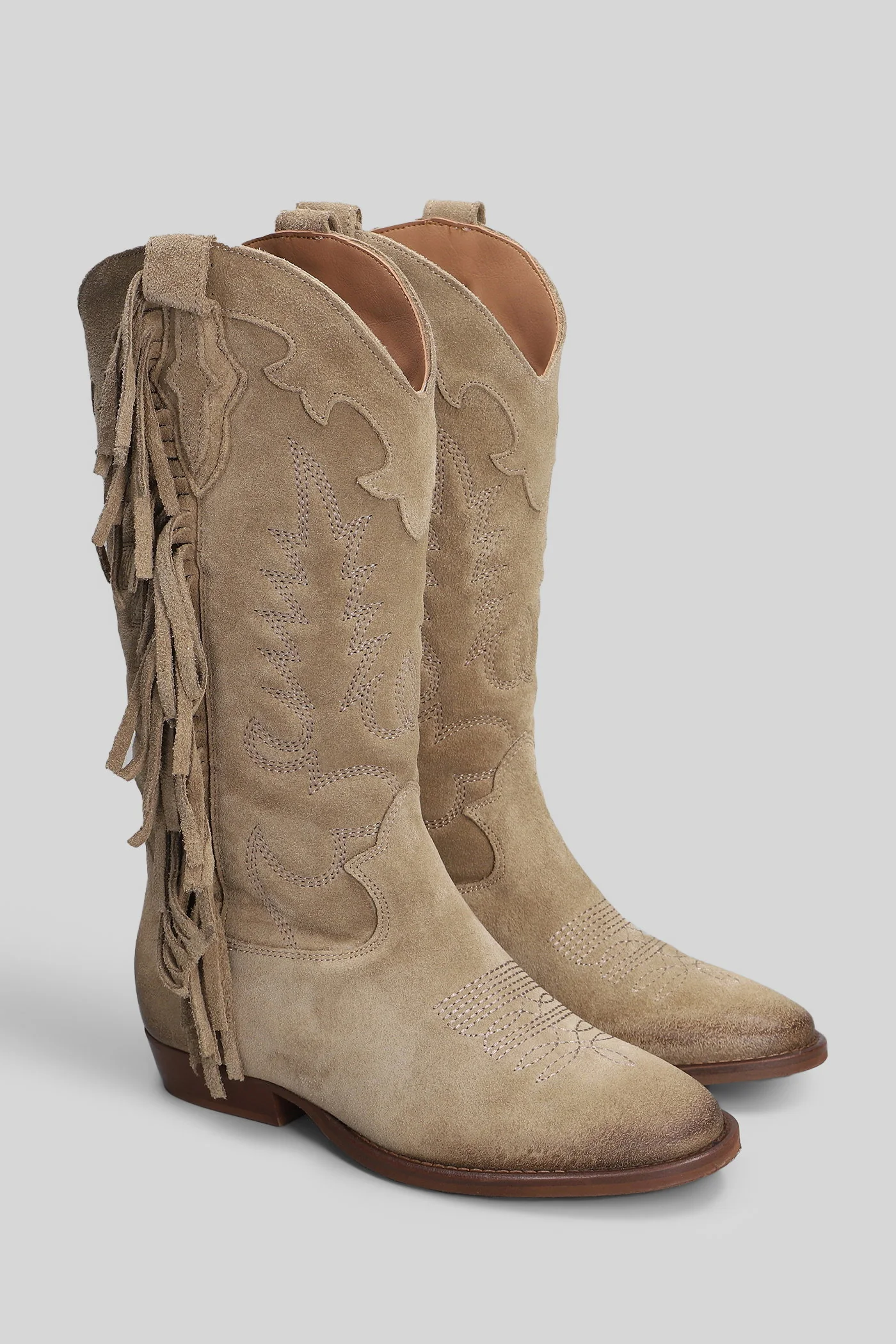 Oklahoma texan boots in beige suede - Image 2