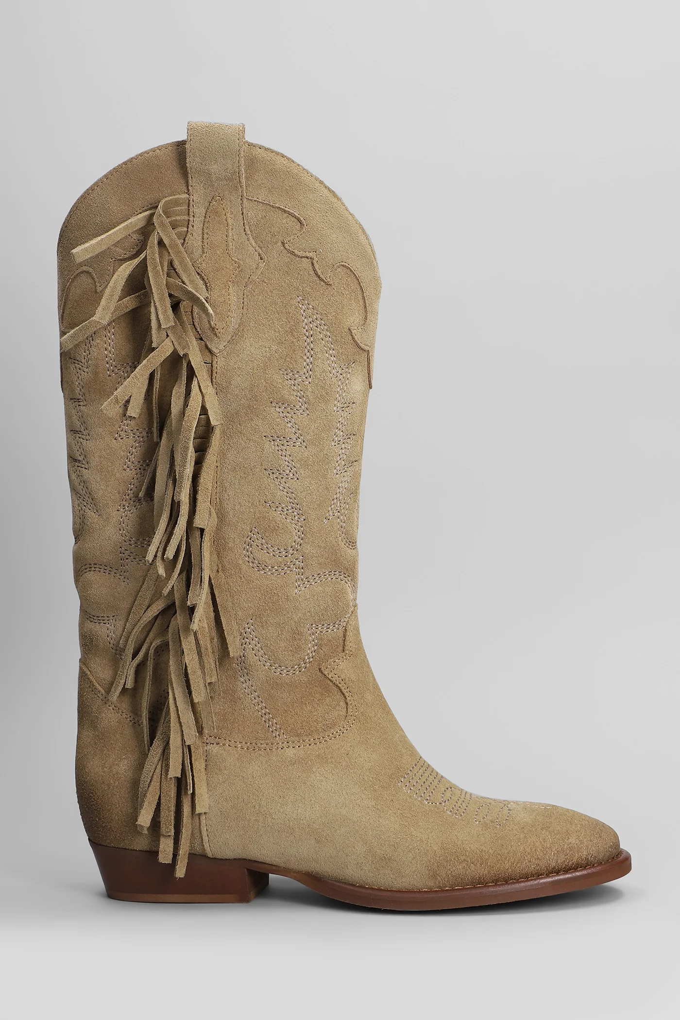 Oklahoma texan boots in beige suede