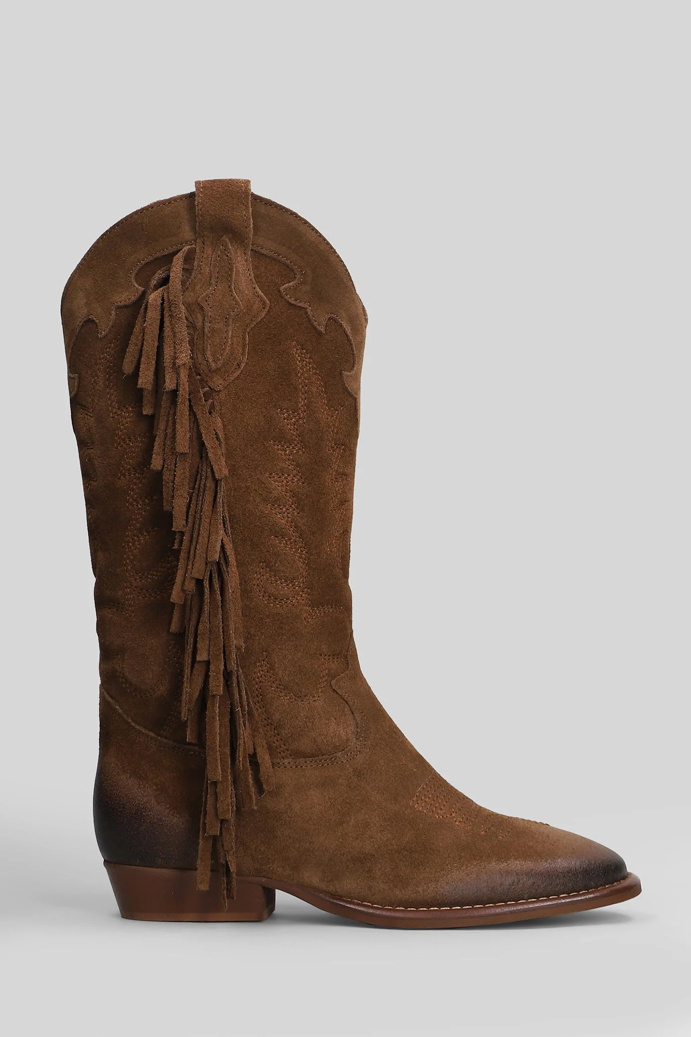 Oklahoma texan boots in brown suede