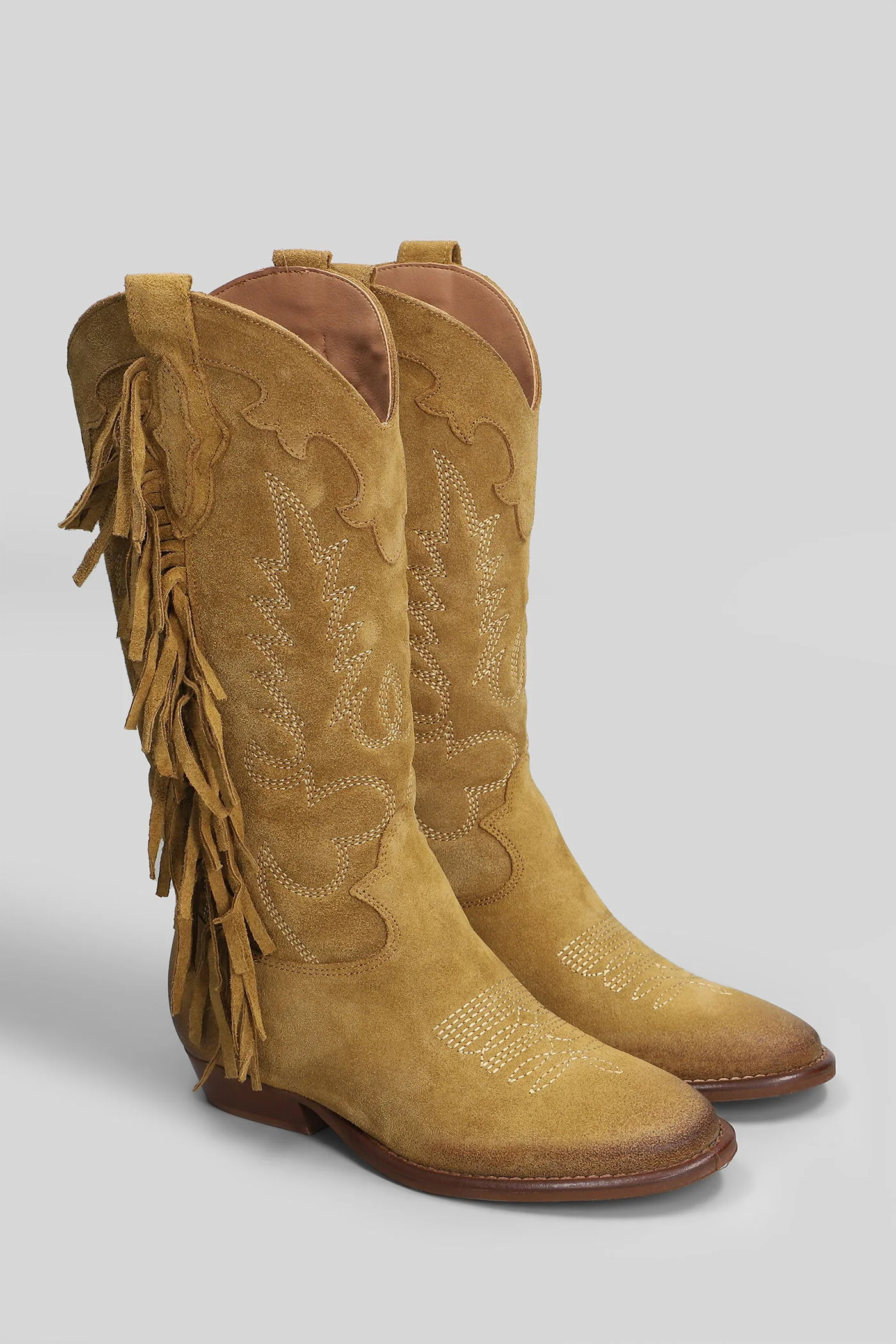 Oklahoma texan boots in Camel suede - Image 2