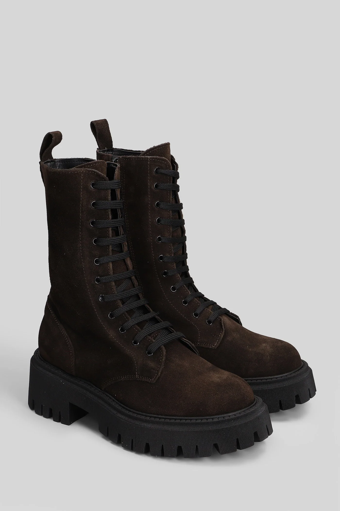 Onyx Combat boots in dark brown suede - Image 2