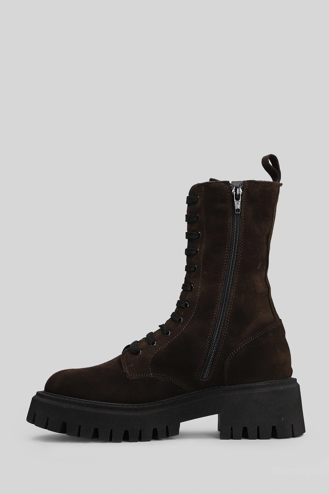 Onyx Combat boots in dark brown suede - Image 3