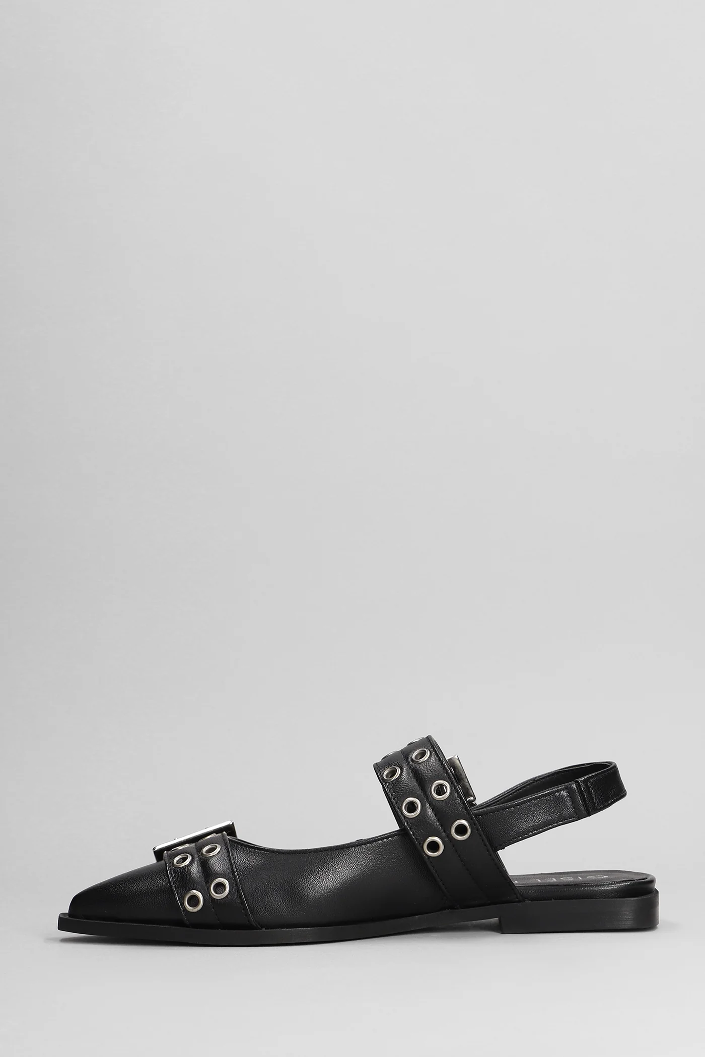 Saturno Ballet flats in black leather - Image 3