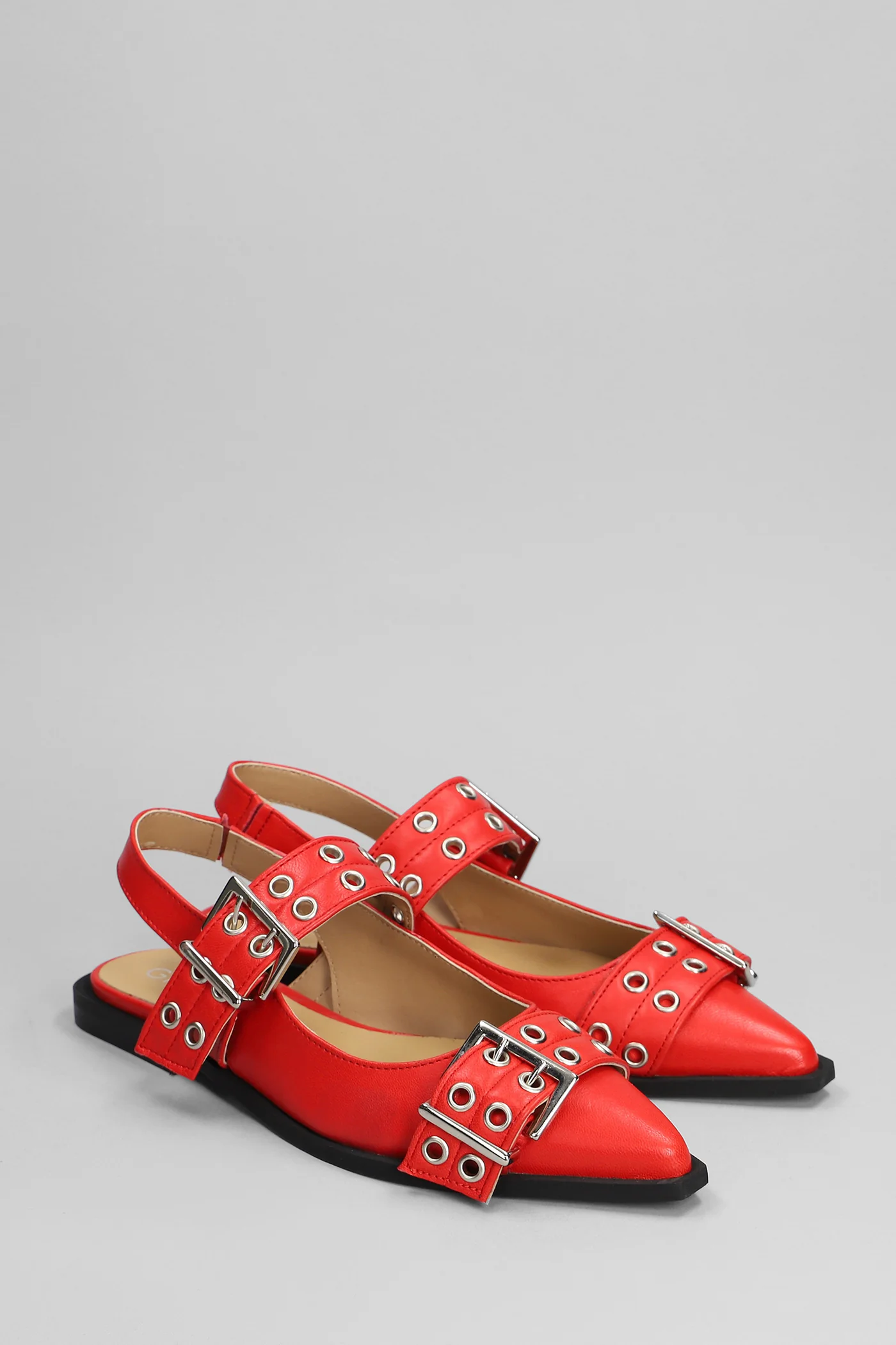 Saturno Ballet flats in red leather - Image 2