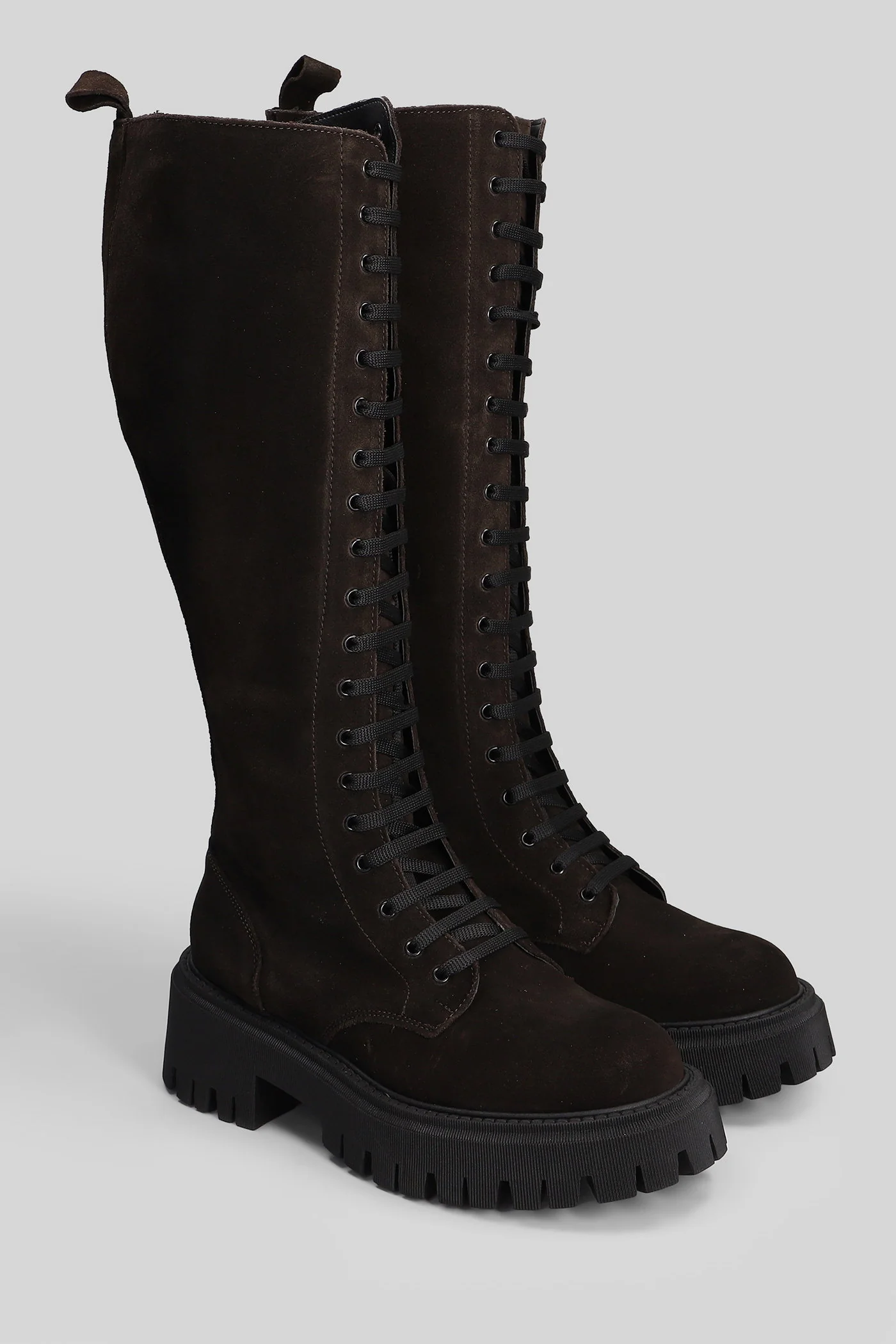 Urban Combat boots in dark brown suede - Image 2