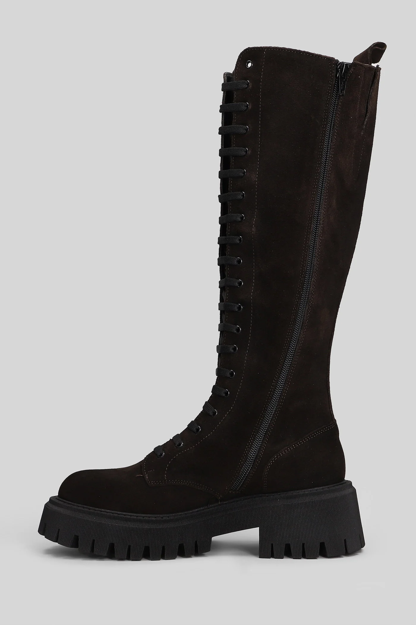 Urban Combat boots in dark brown suede - Image 3