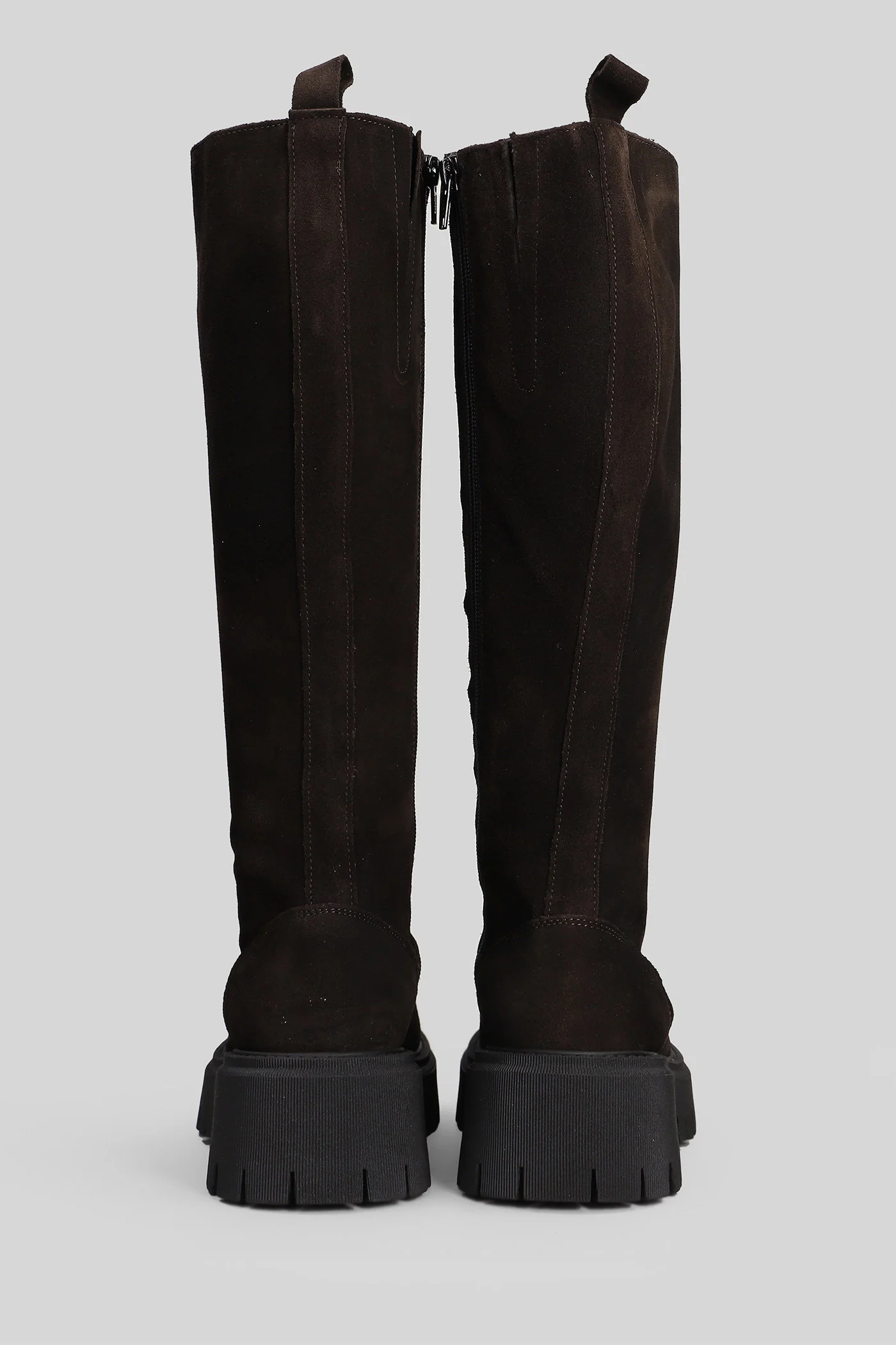 Urban Combat boots in dark brown suede - Image 4