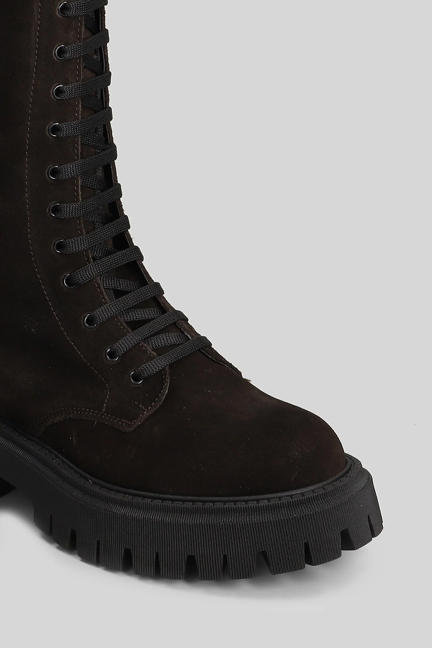 Urban Combat boots in dark brown suede - Image 5