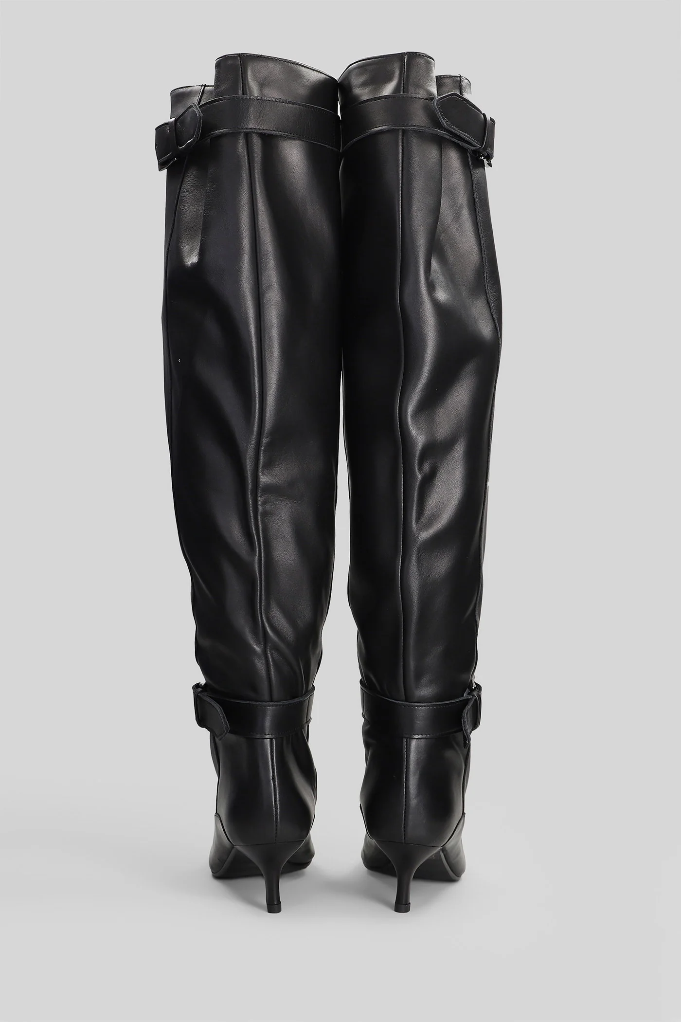 Vanessa low heels boots in black leather - Image 4