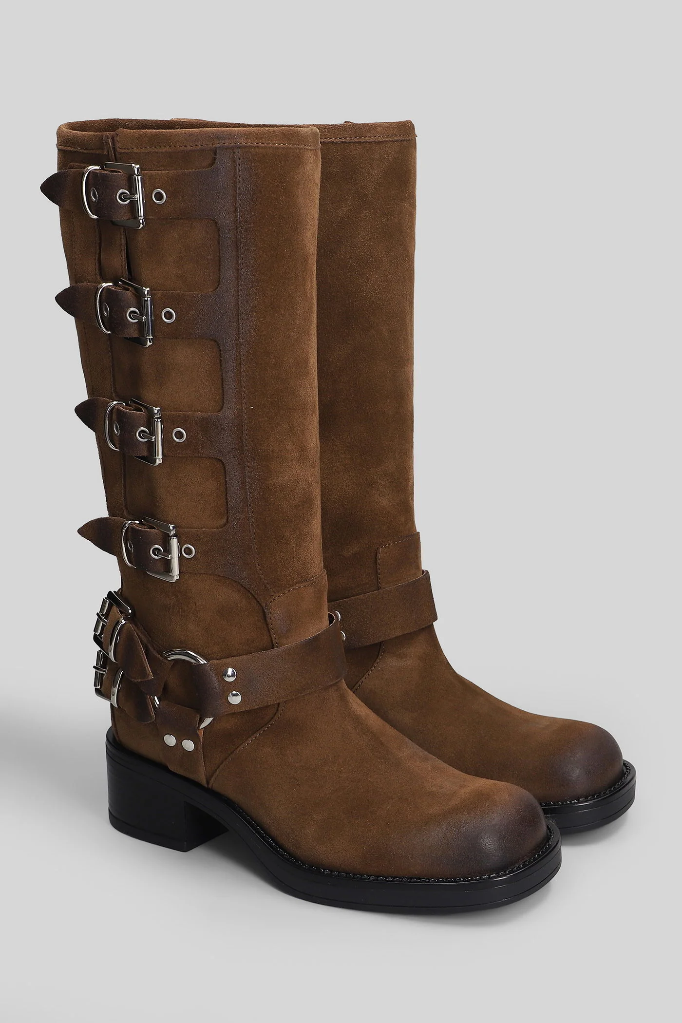Windsor low heels boots in brown suede - Image 2