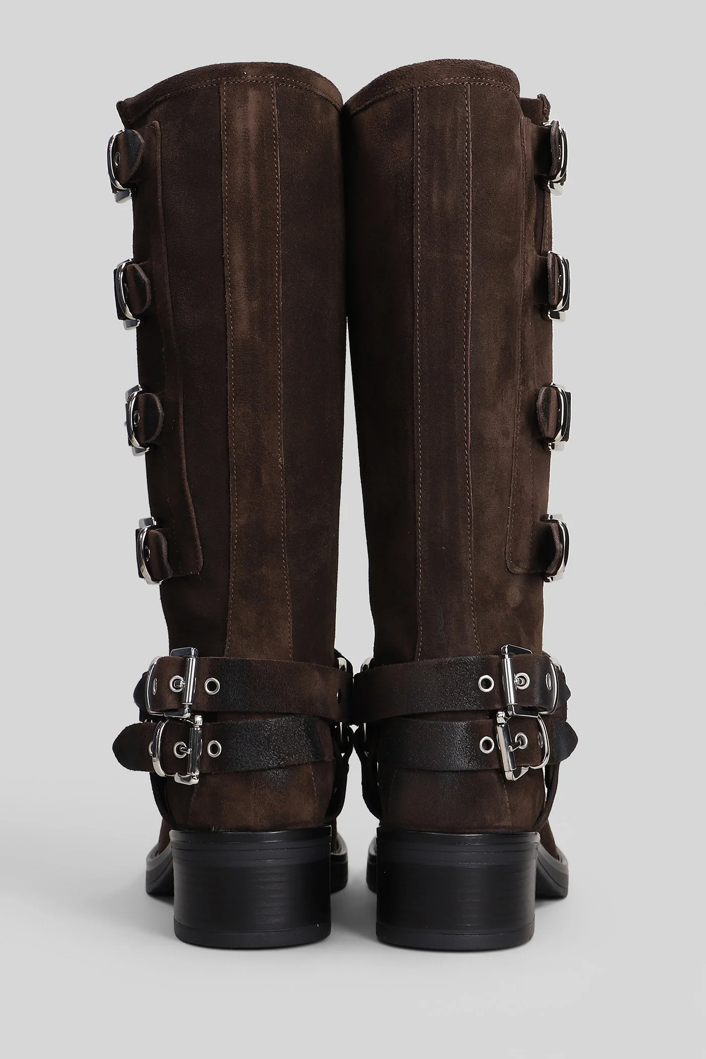 Windsor low heels boots in dark brown suede - Image 4