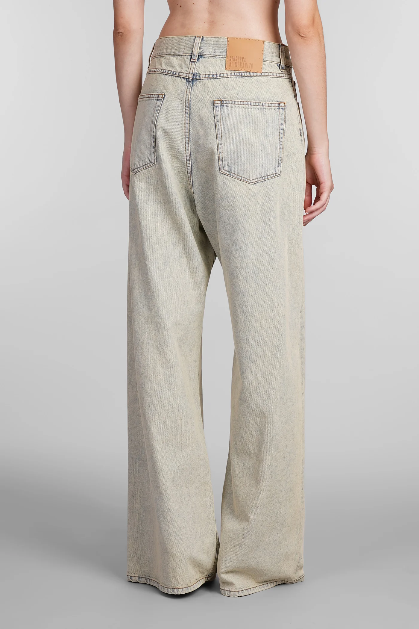 Jeans in beige cotton - Image 3