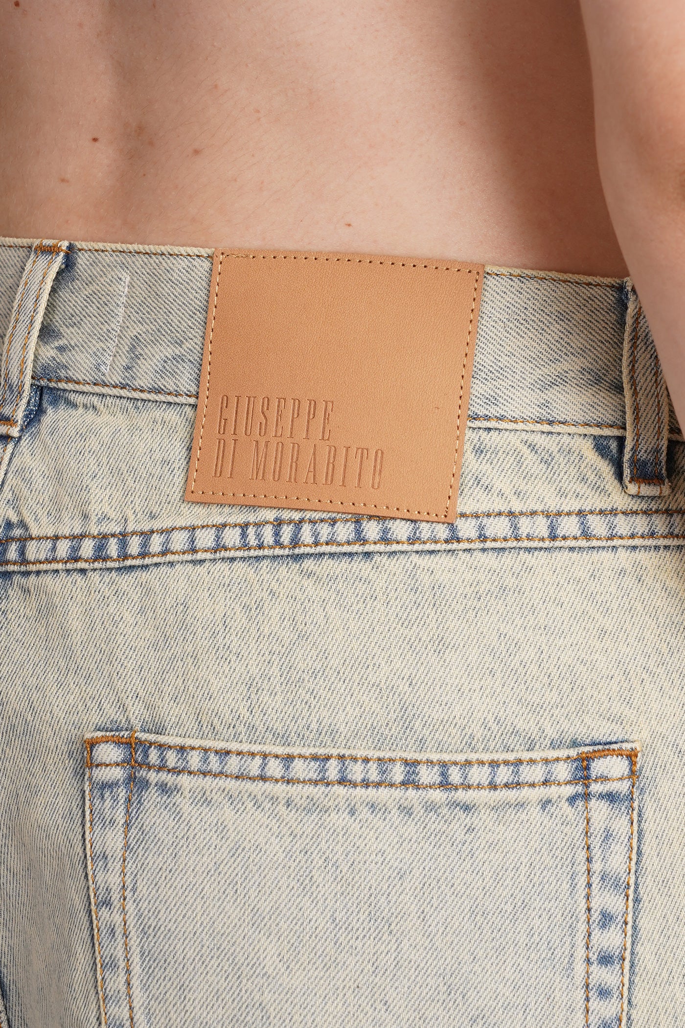 Jeans in beige cotton - Image 5
