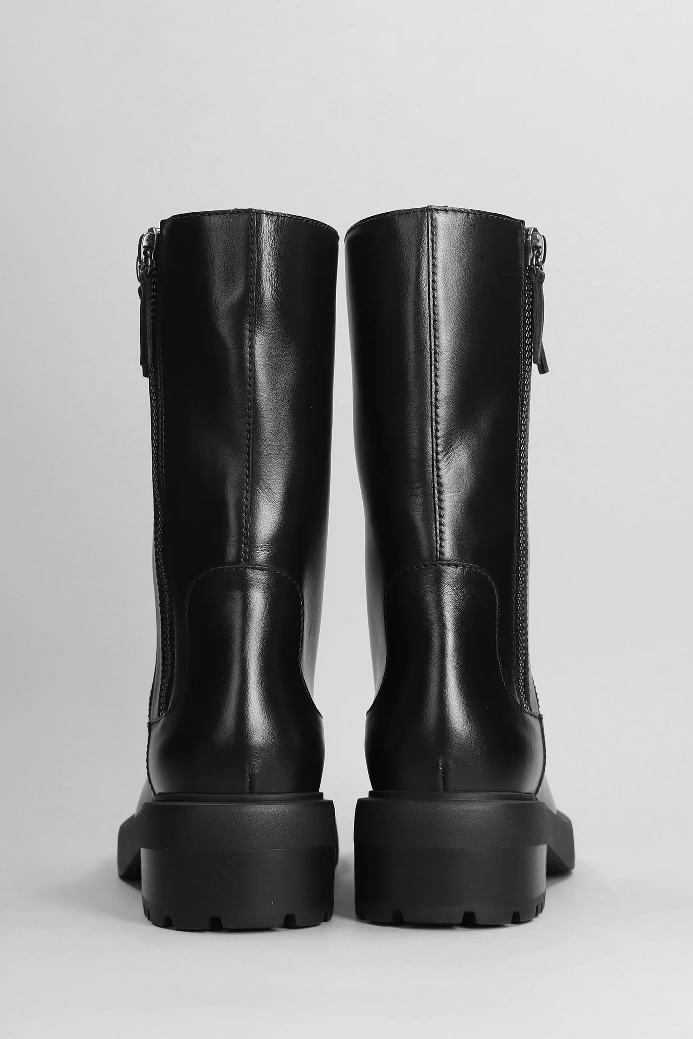 Foustine Combat boots in black leather - Image 4