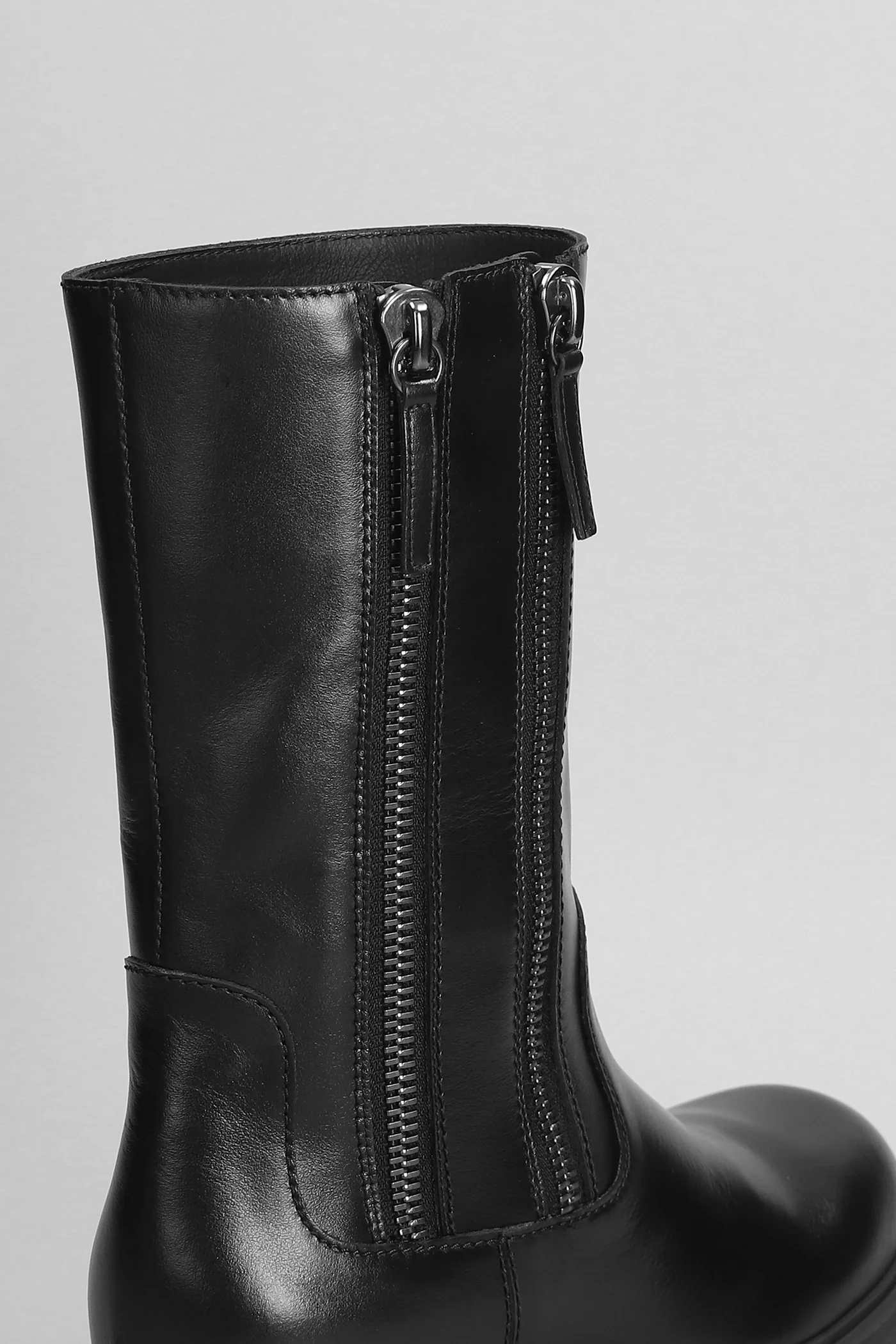 Foustine Combat boots in black leather - Image 5