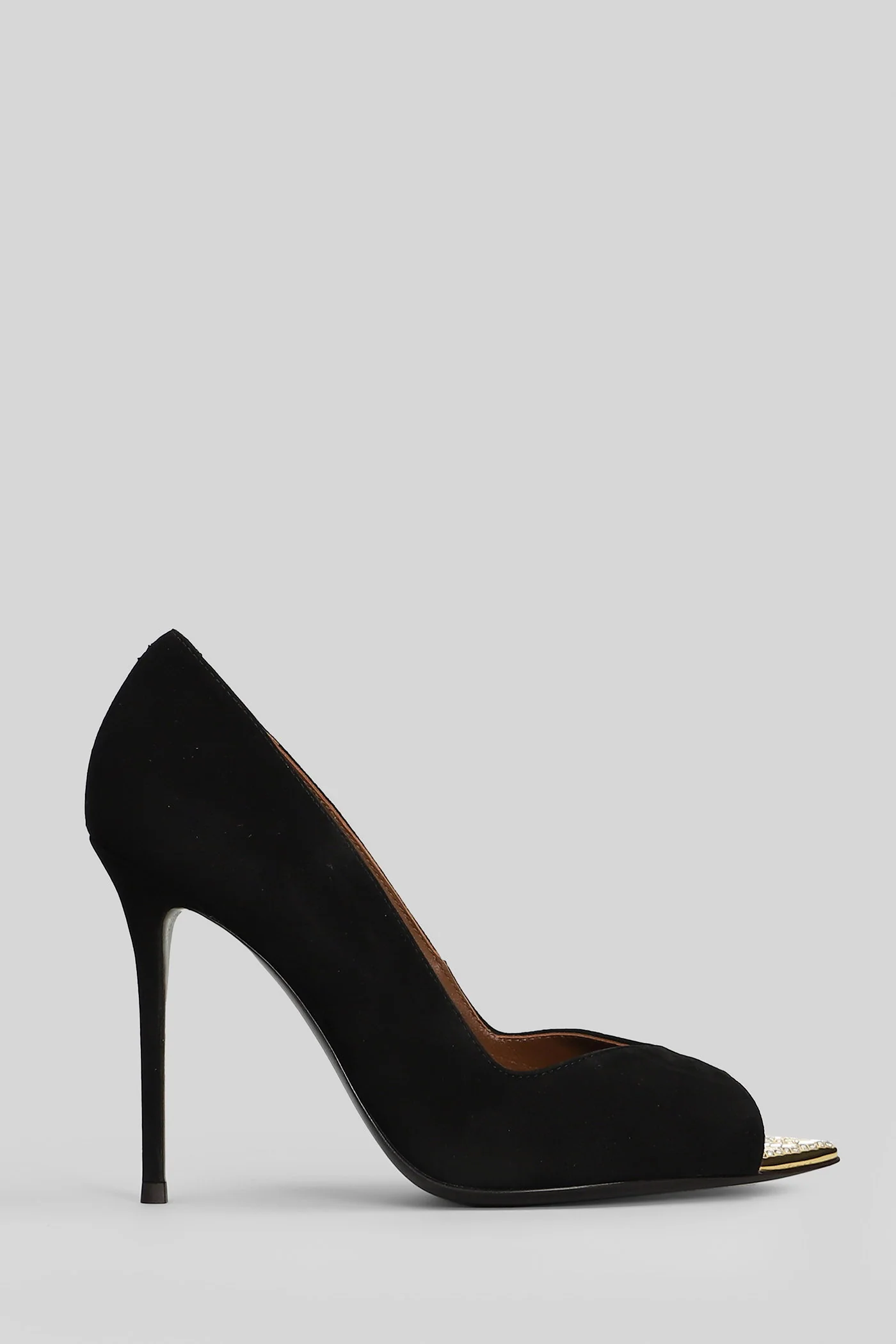 Intriigo crystal Sandals in black suede