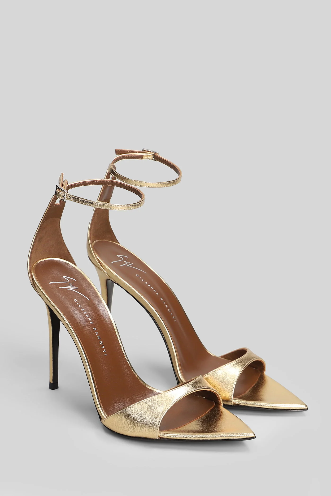 Intriigo strap 105 Sandals in gold leather - Image 2