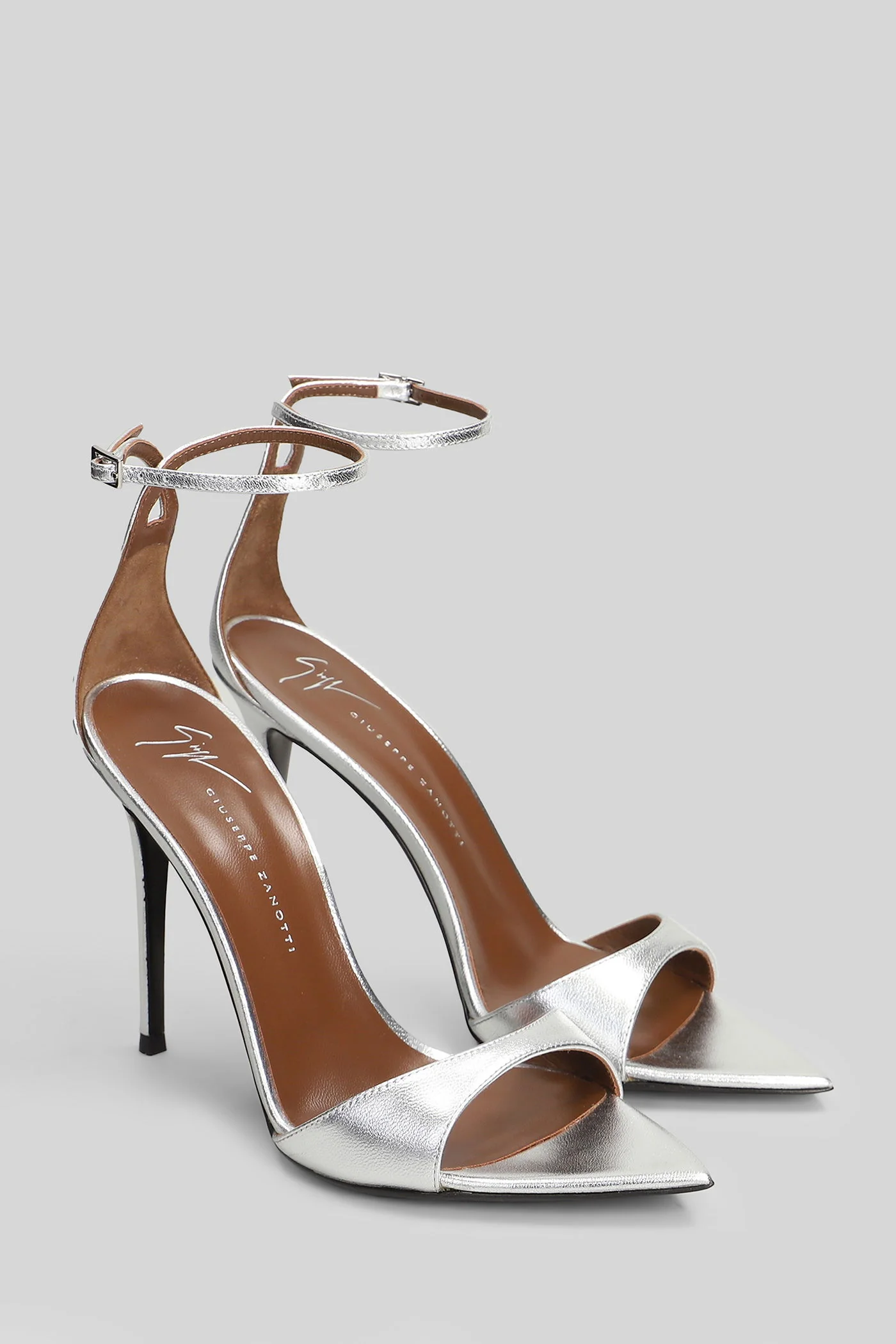 Intriigo strap 105 Sandals in silver leather - Image 2