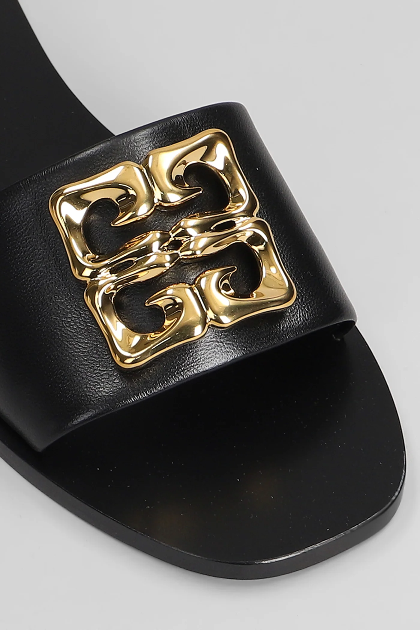 4g liquid Flats in black leather - Image 5